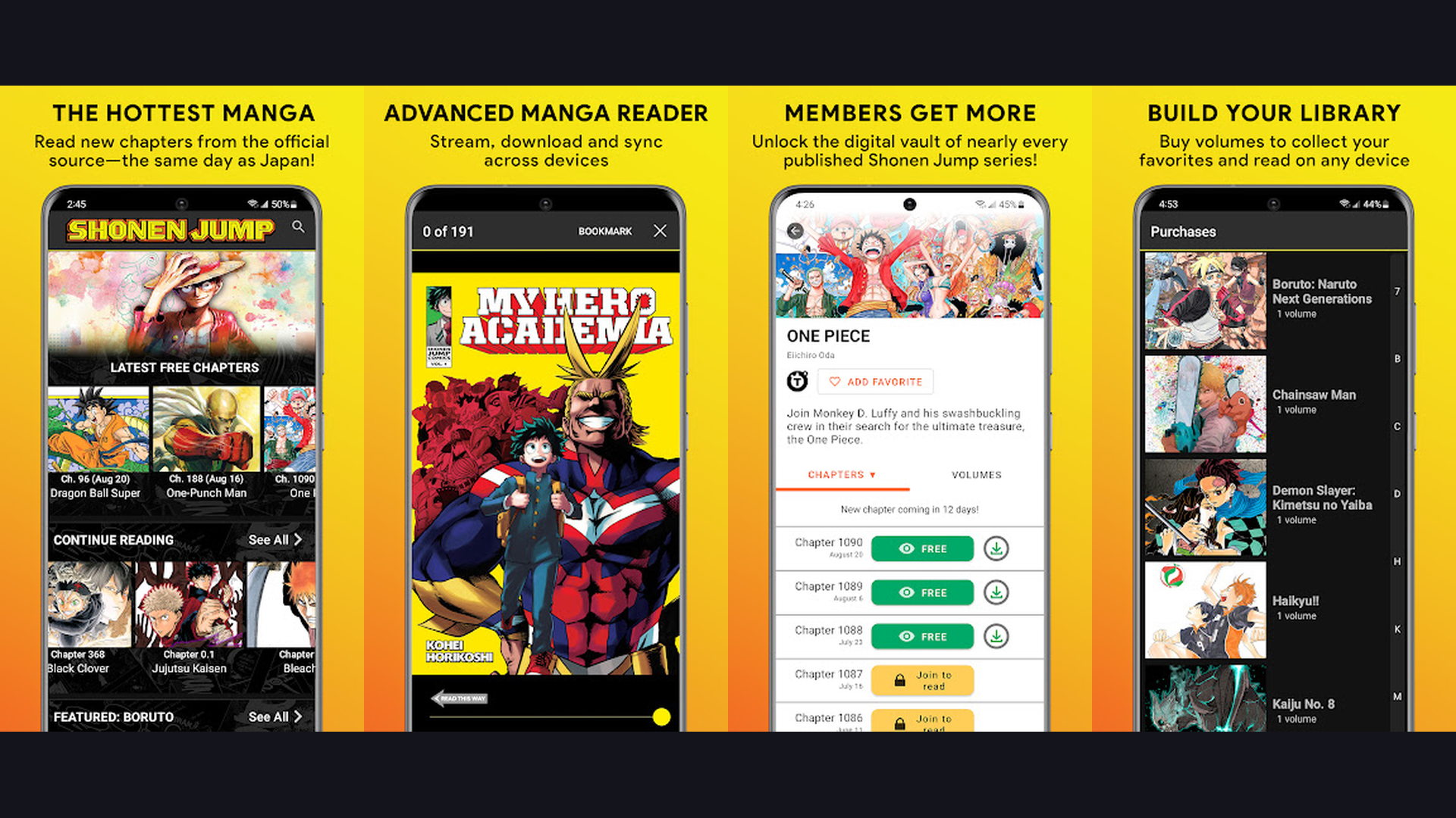 Shonen Jump app screenshots