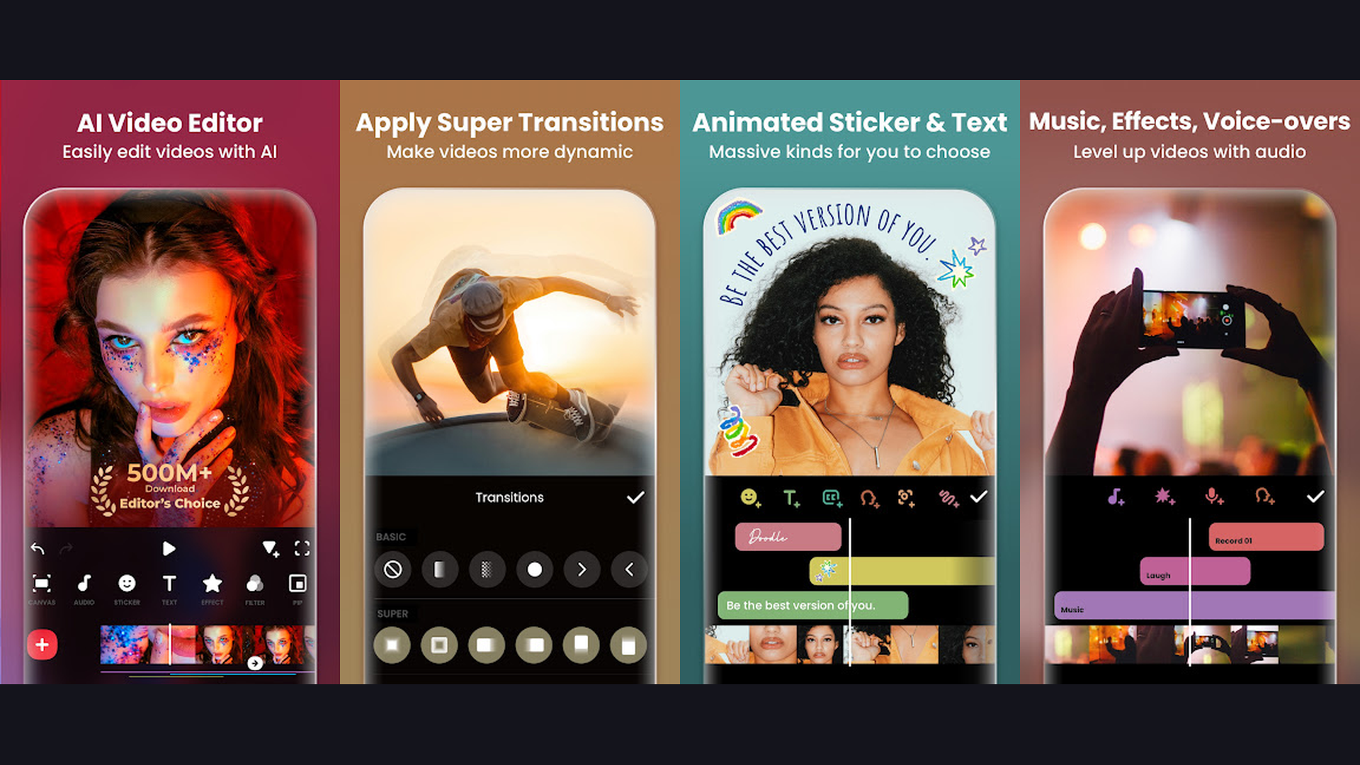 InShot reel editing app screenshots