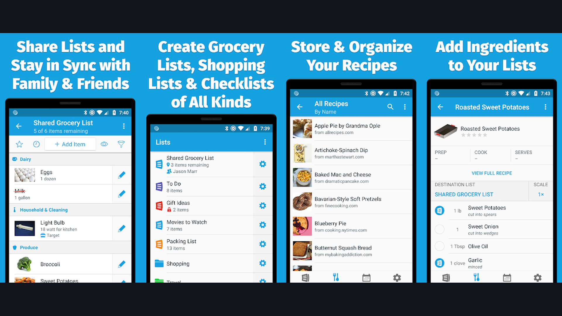 AnyList app screenshots