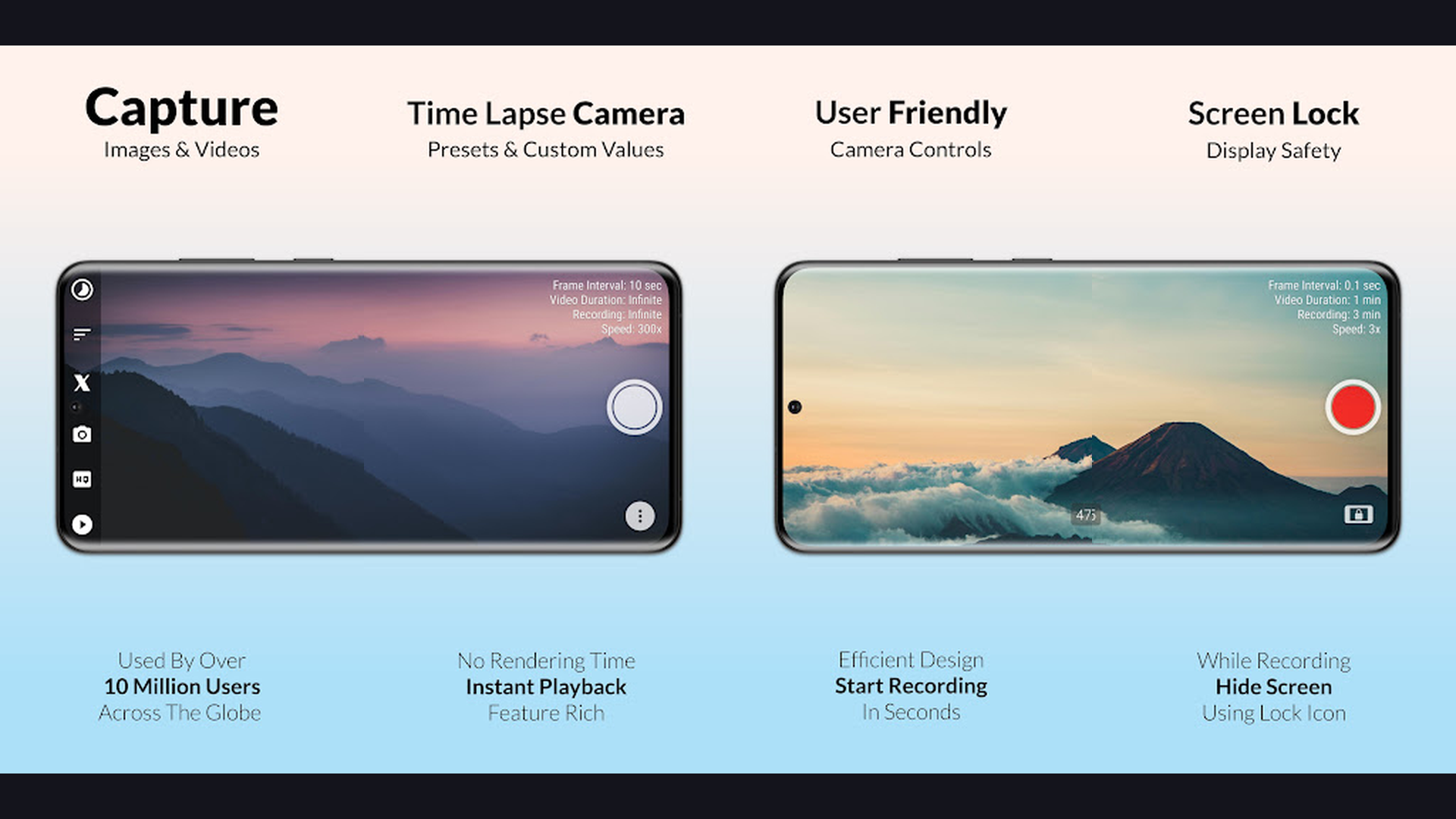 Hyperlapse from Instagram video recording app screenshots