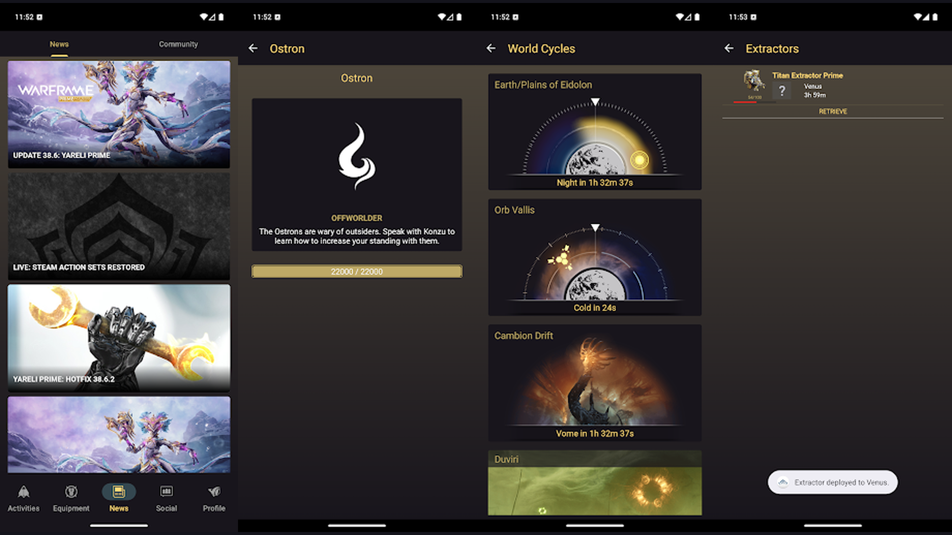 Warframe app screenshots