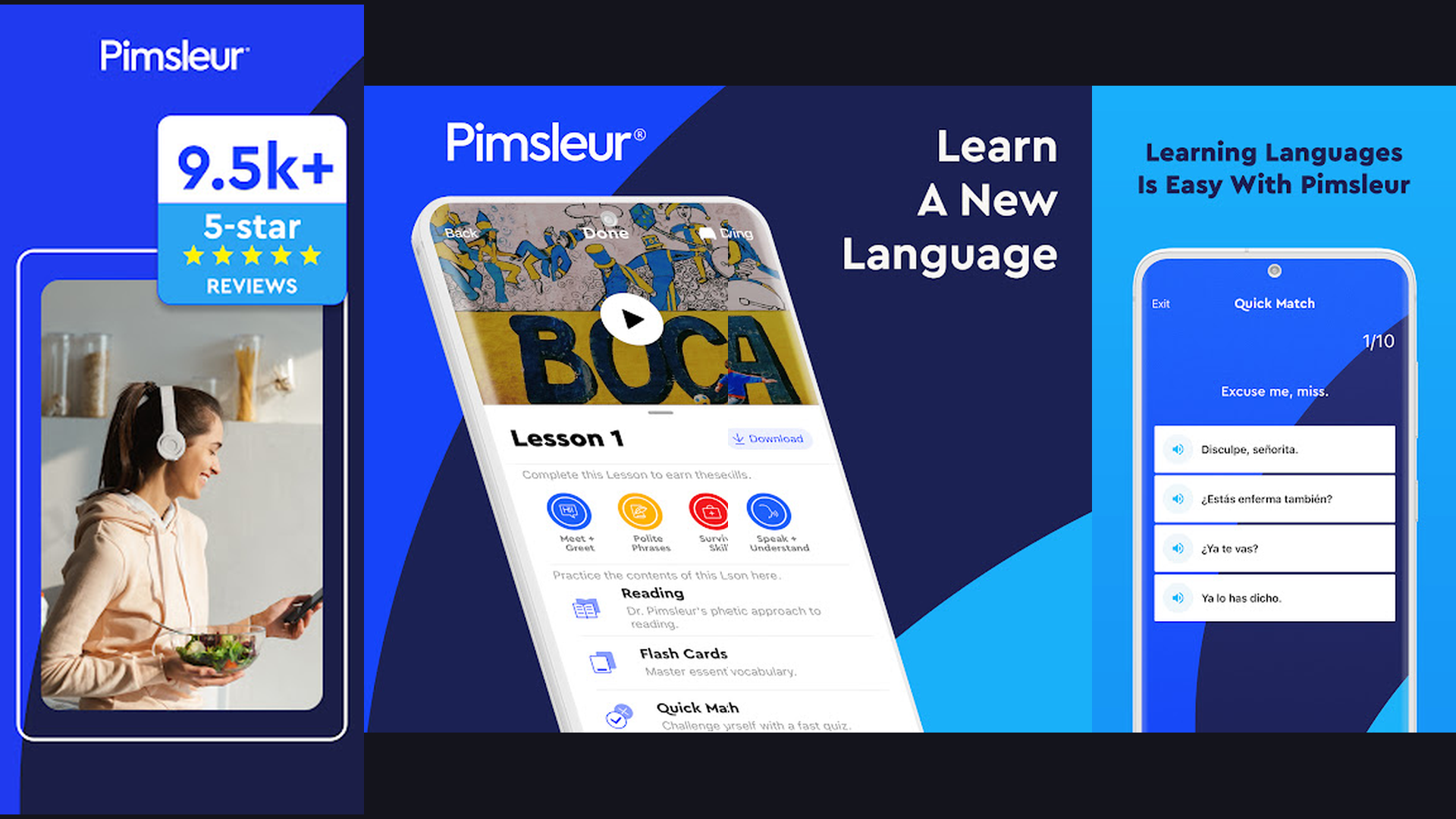 Pimsleur language learning app screenshots