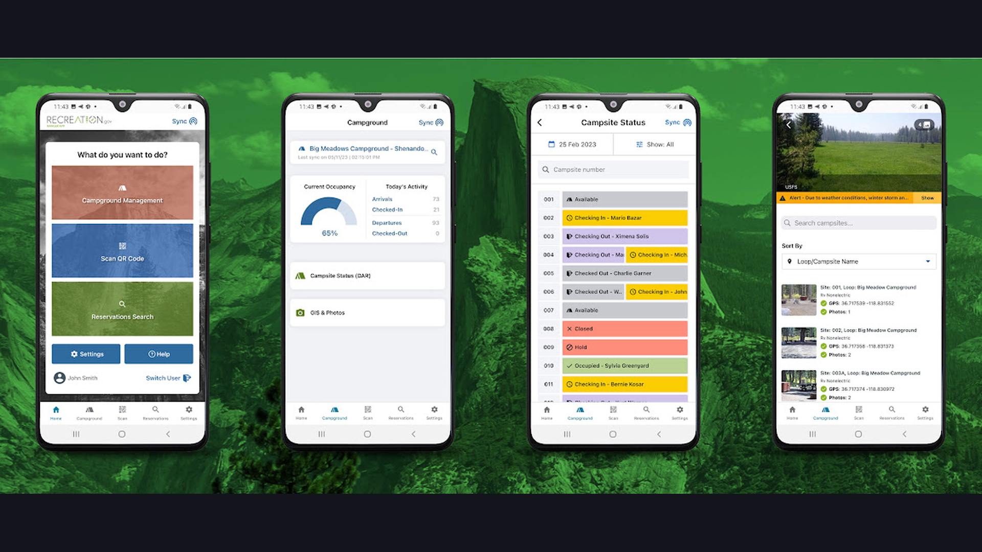 Recreation.gov app screenshots