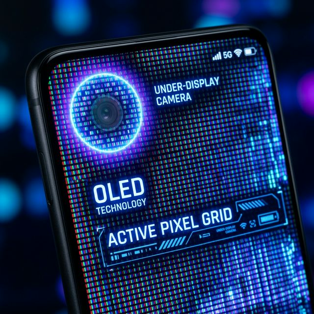 Conceptual visualization of under-display camera technology