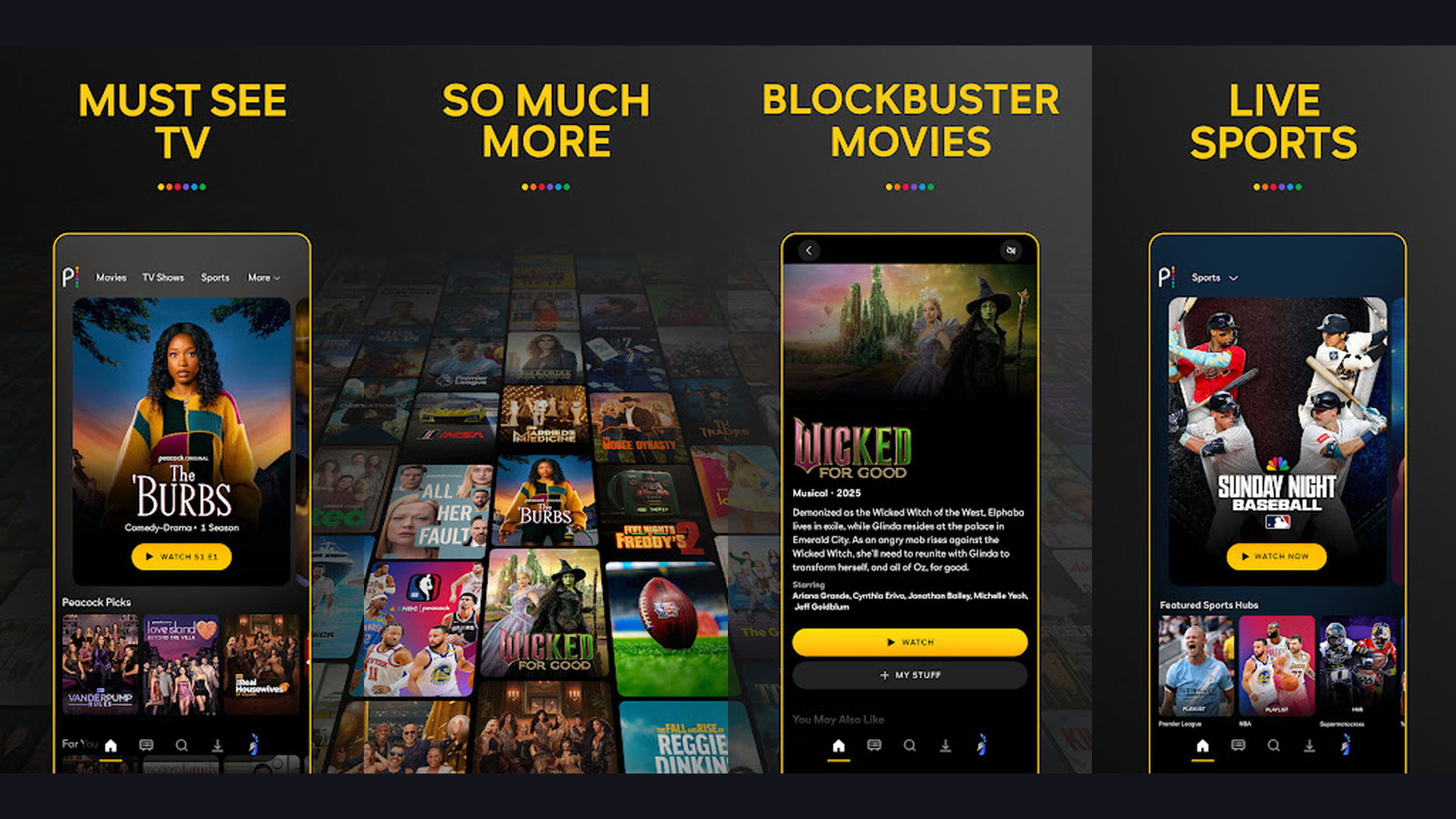 Peacock TV screenshots and features