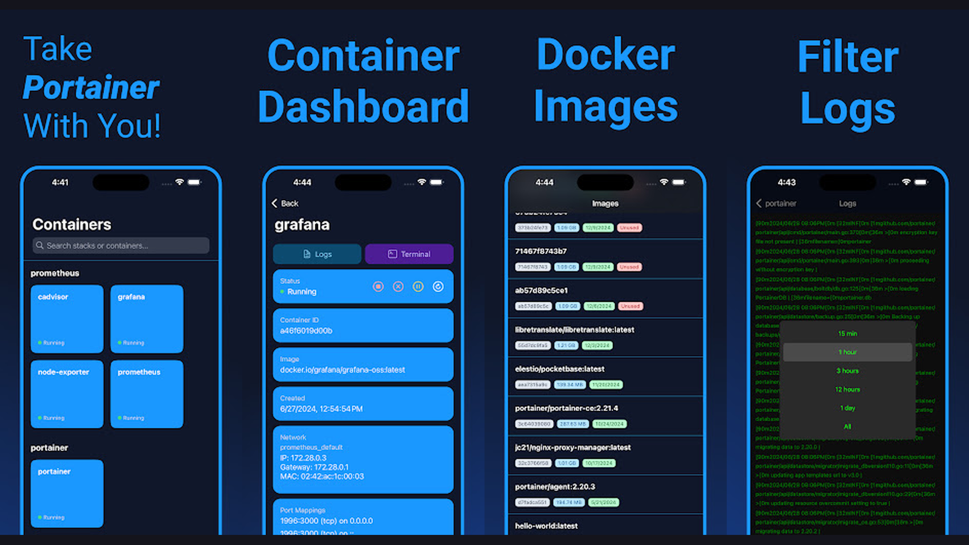 Portainer self-hosted app screenshots