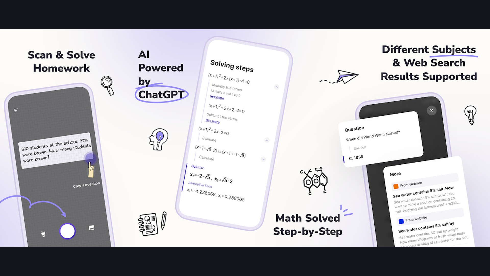 Socratic by Google iPhone AI chatbot app screenshots