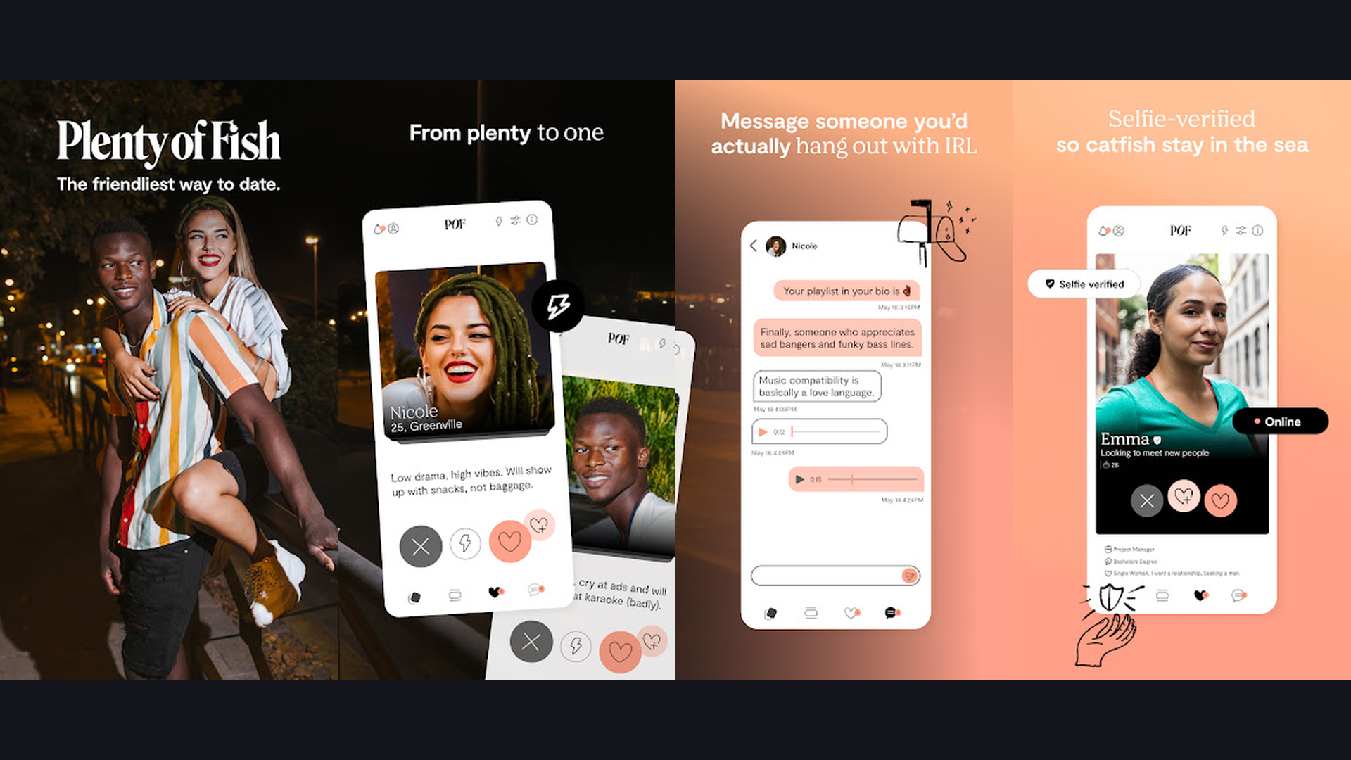 Plenty of Fish dating app screenshots