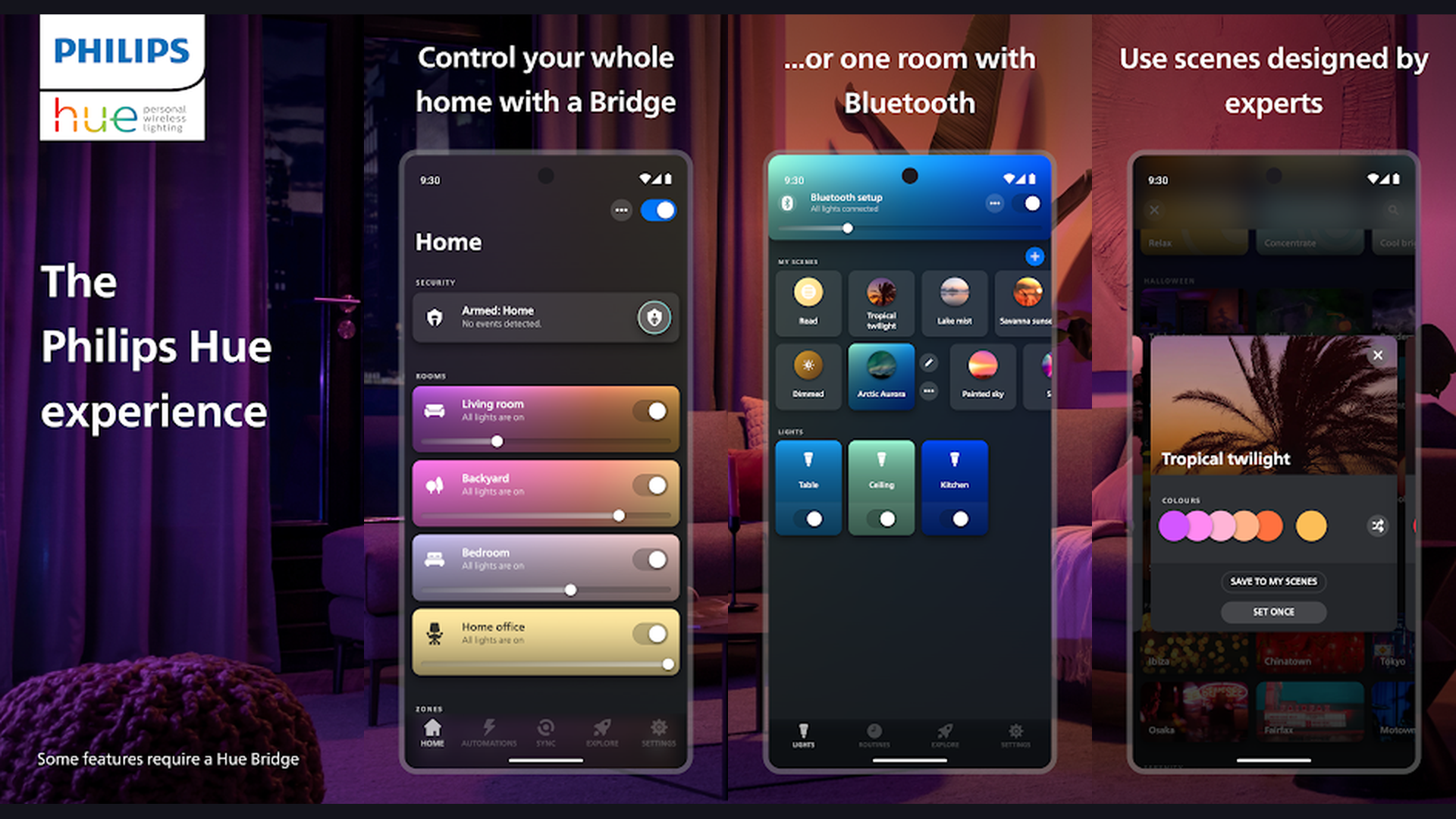 Philips Hue Flutter app screenshots
