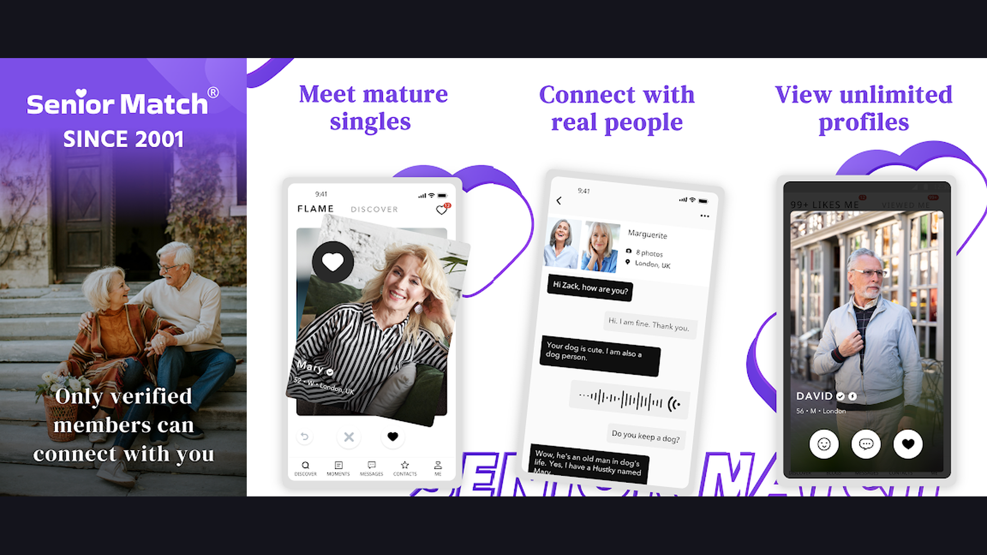 AgeMatch dating app screenshots