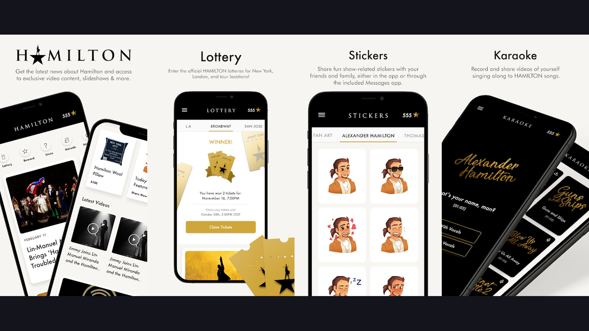 Hamilton Flutter app screenshots
