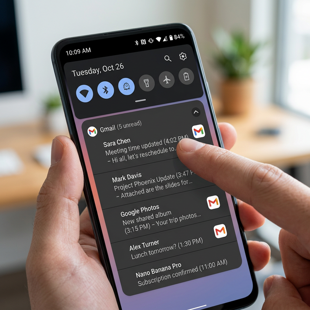 A close-up rendering of an Android 7 notification shade showing the Direct Reply API and bundled payload data