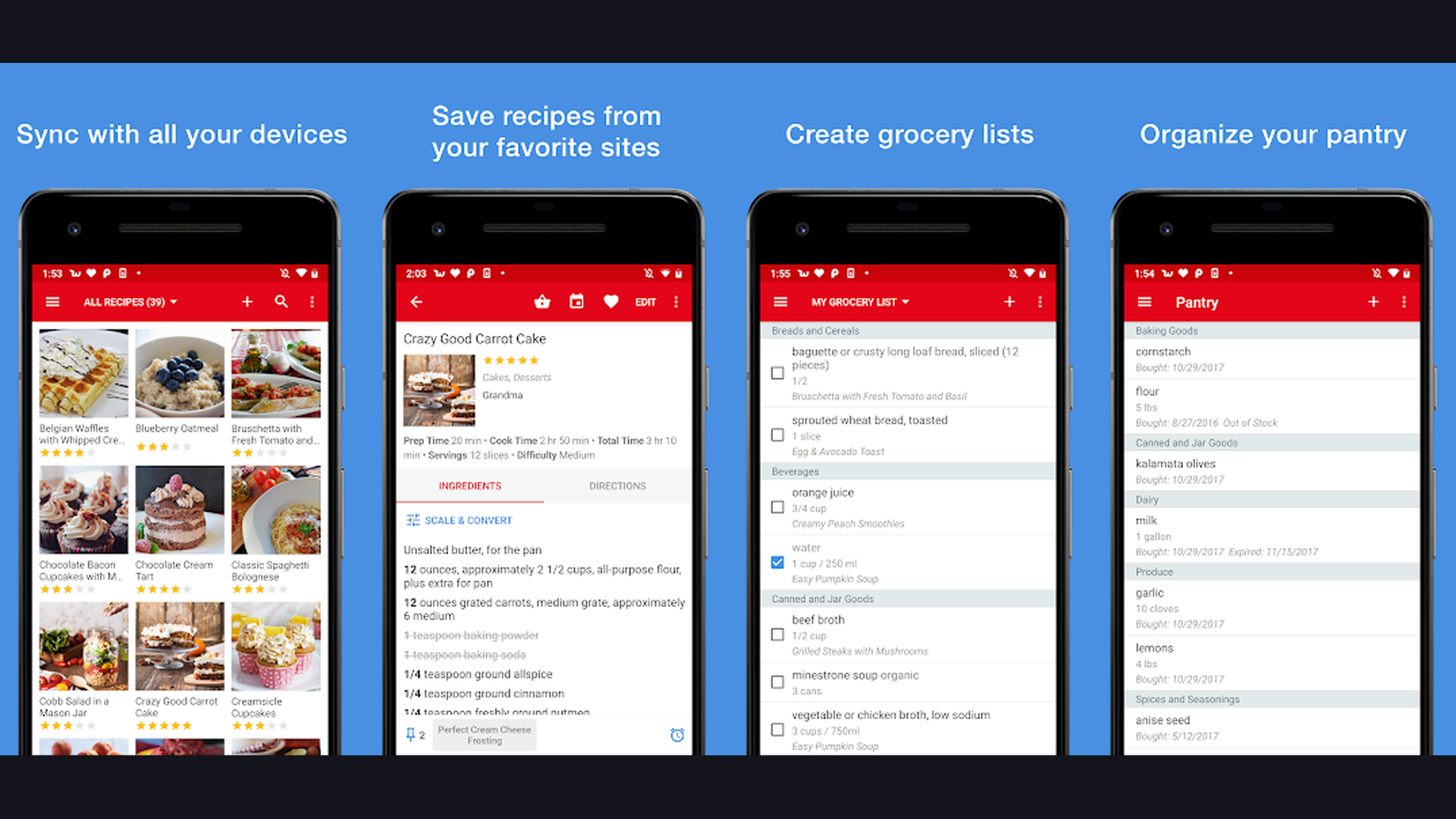 Paprika Recipe Manager app screenshots