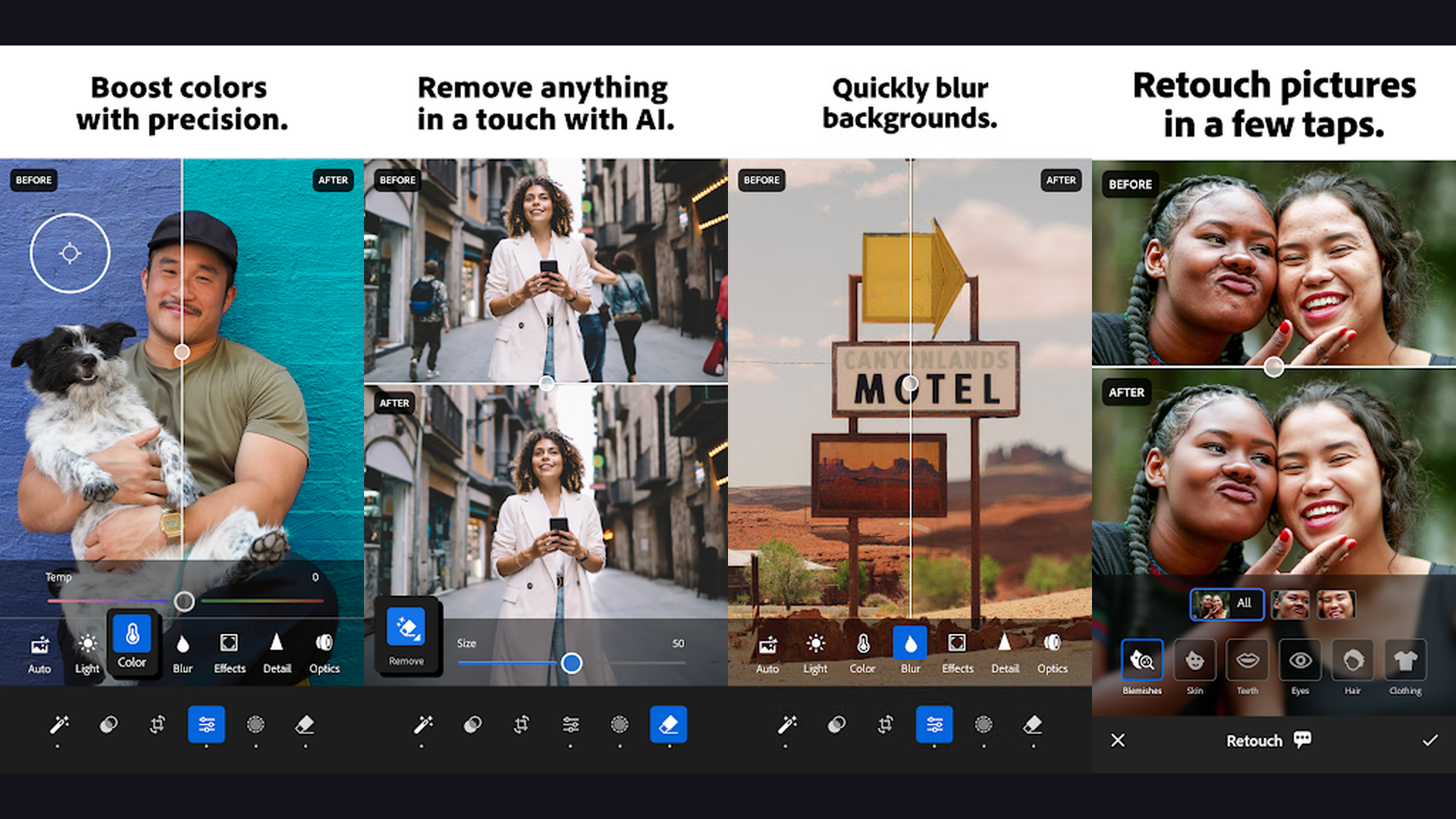 Adobe Lightroom mobile app screenshots Android