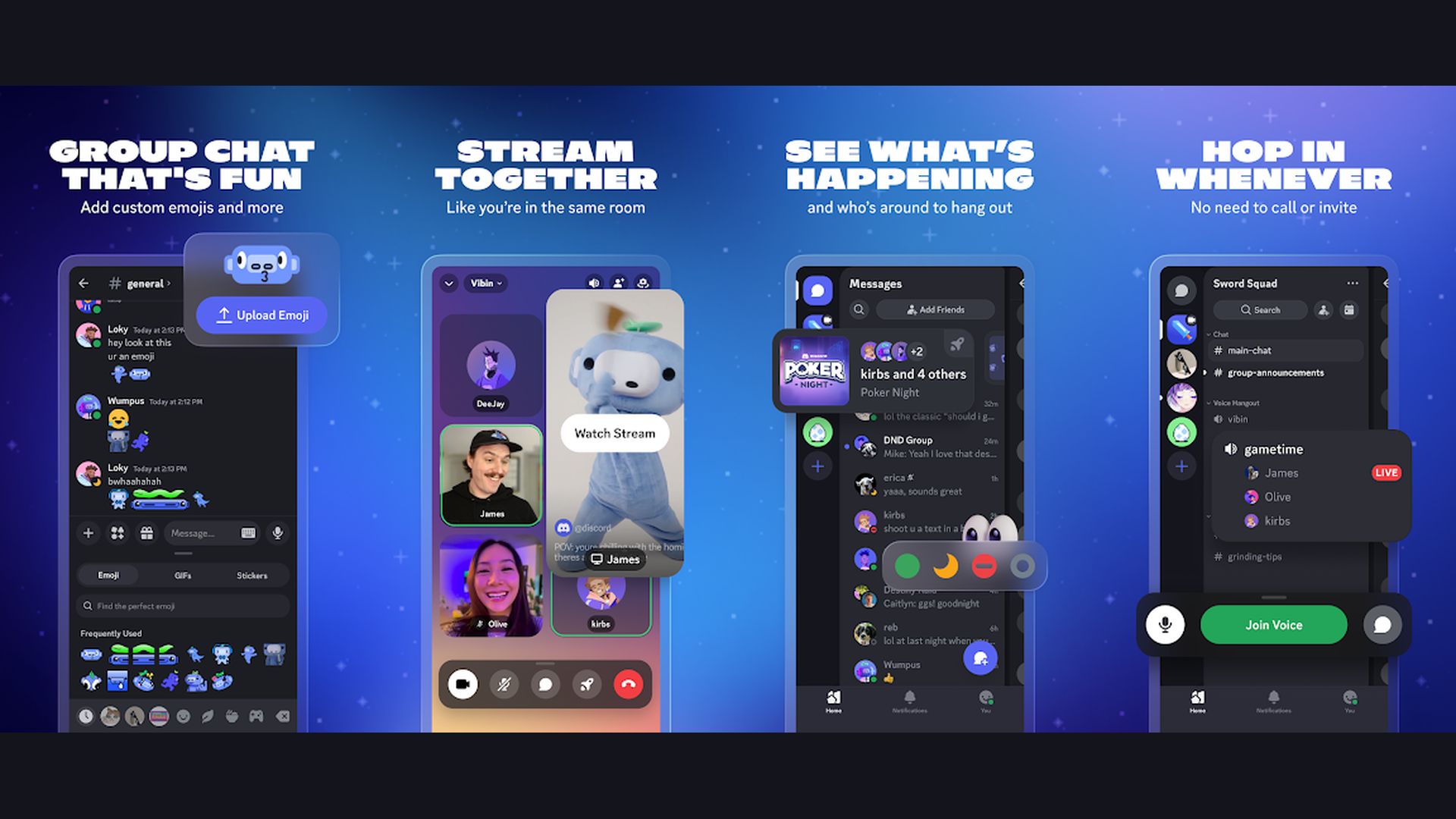 Discord app screenshots and features