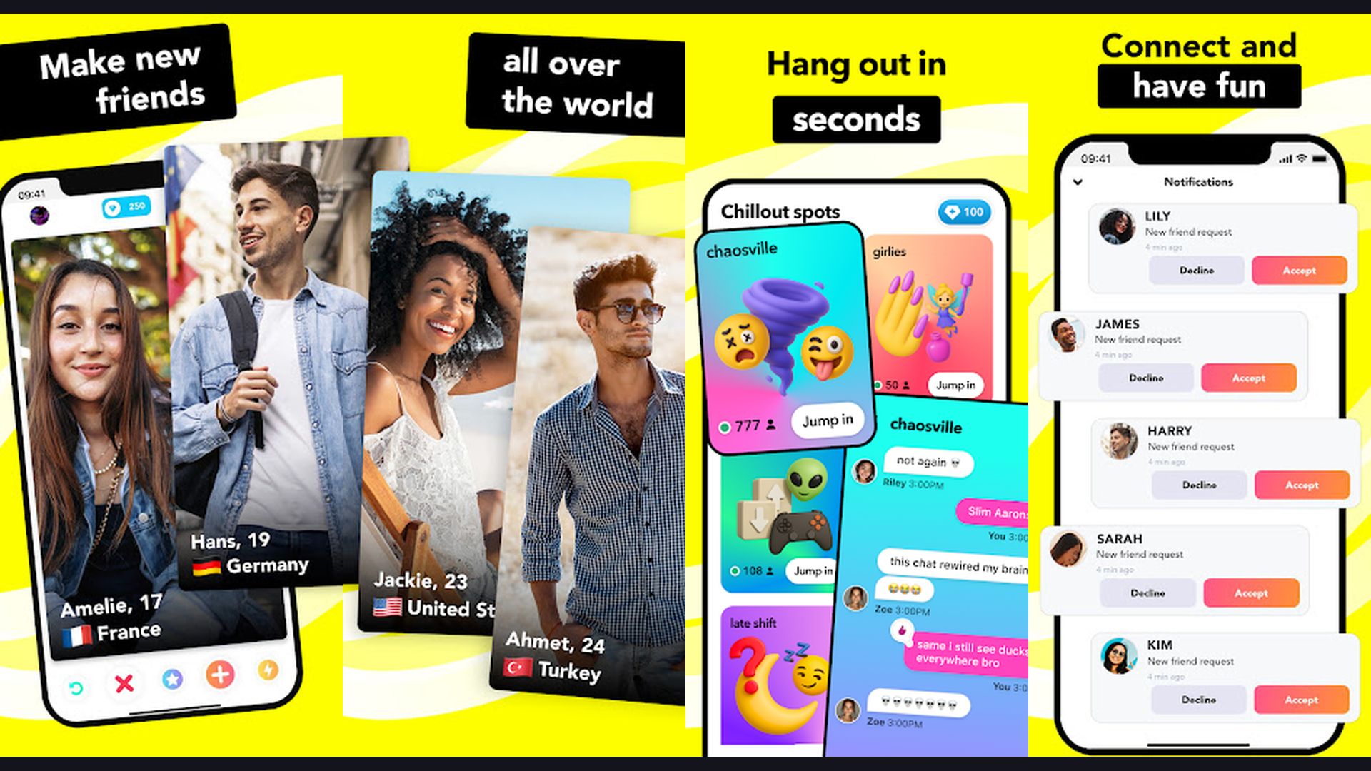 Hoop teen social app screenshots