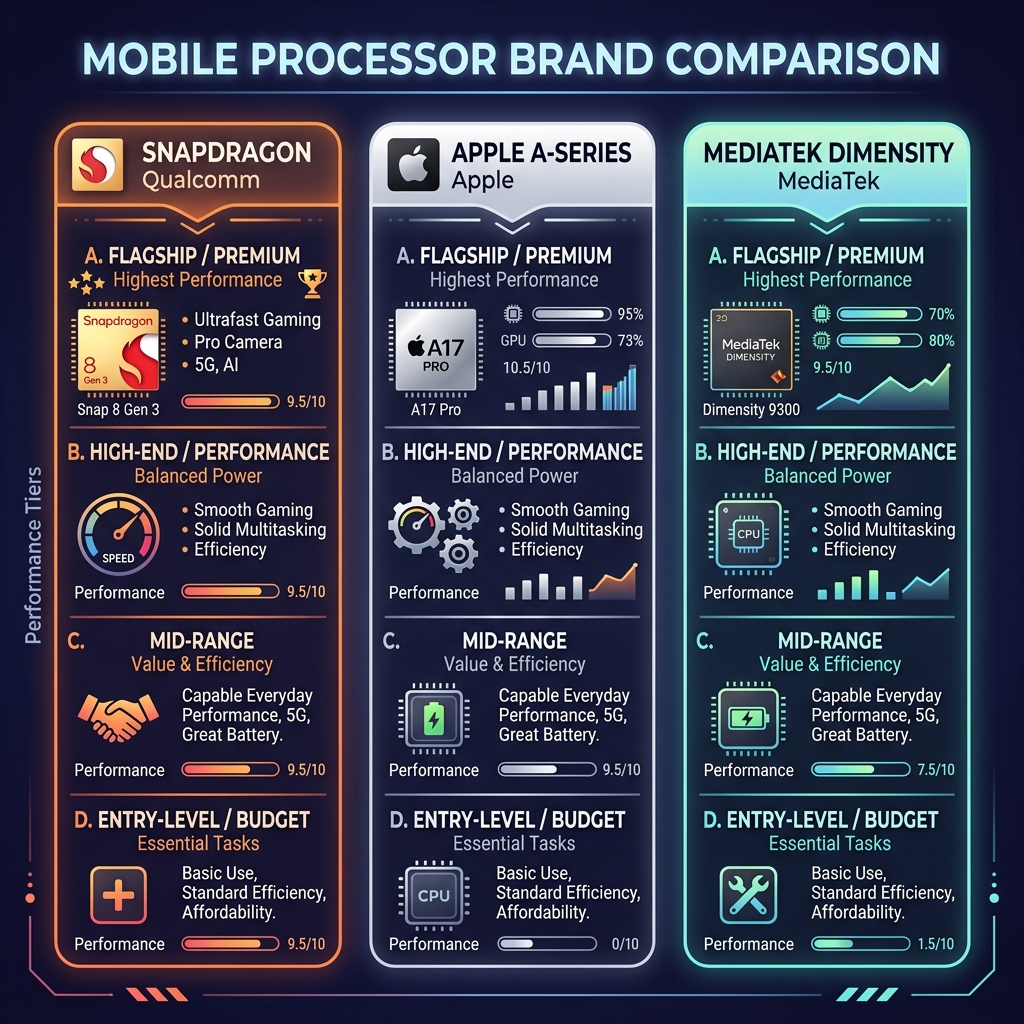 UNISOC compared to other mobile processor brands