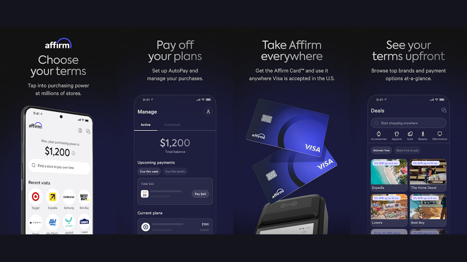 Afterpay buy now pay later app screenshots