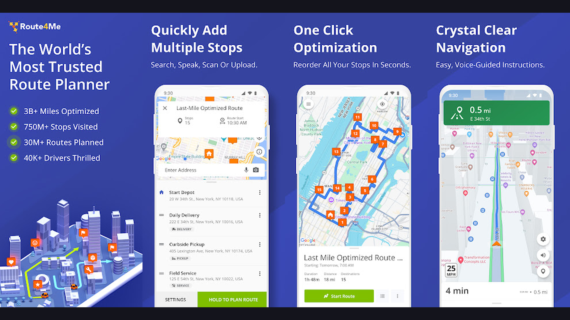 Loop Route Planner delivery driver GPS app screenshots