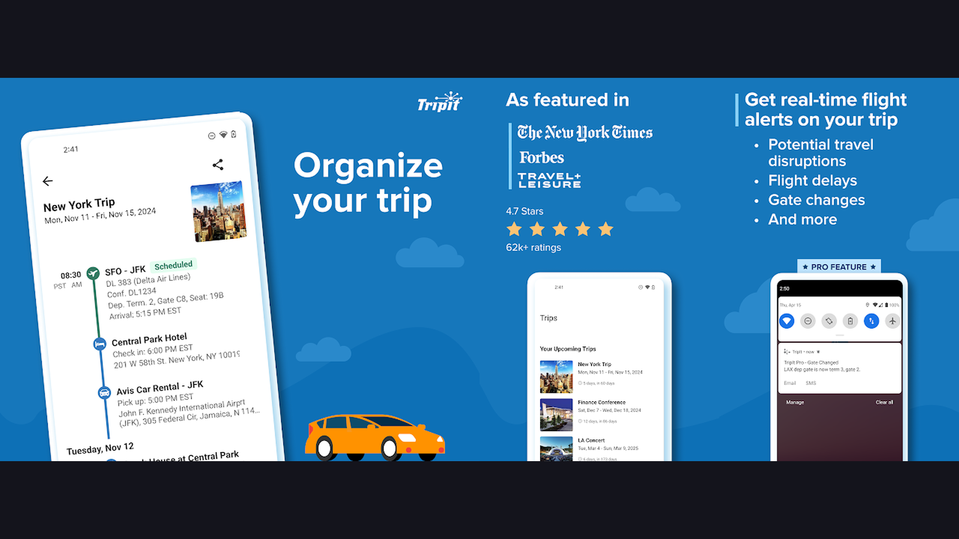 TripIt international travel app screenshots