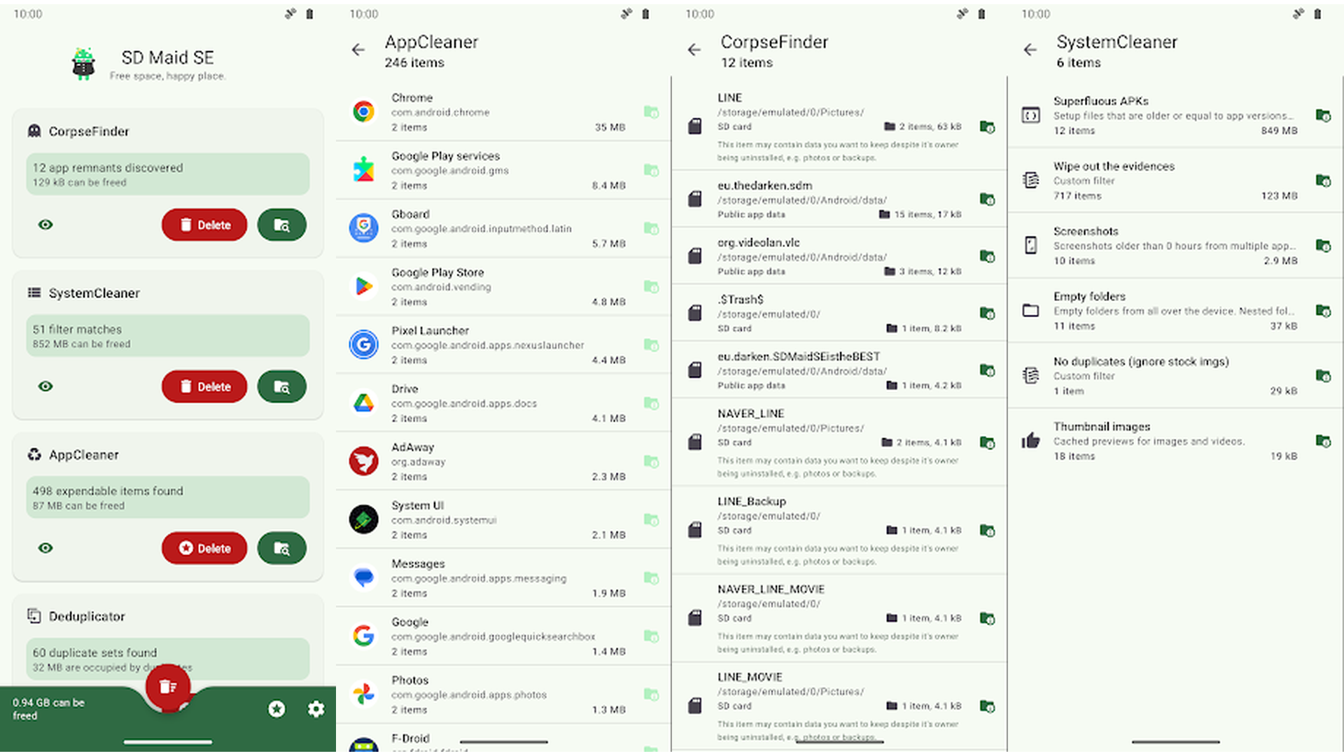 SD Maid 2/SE app screenshots