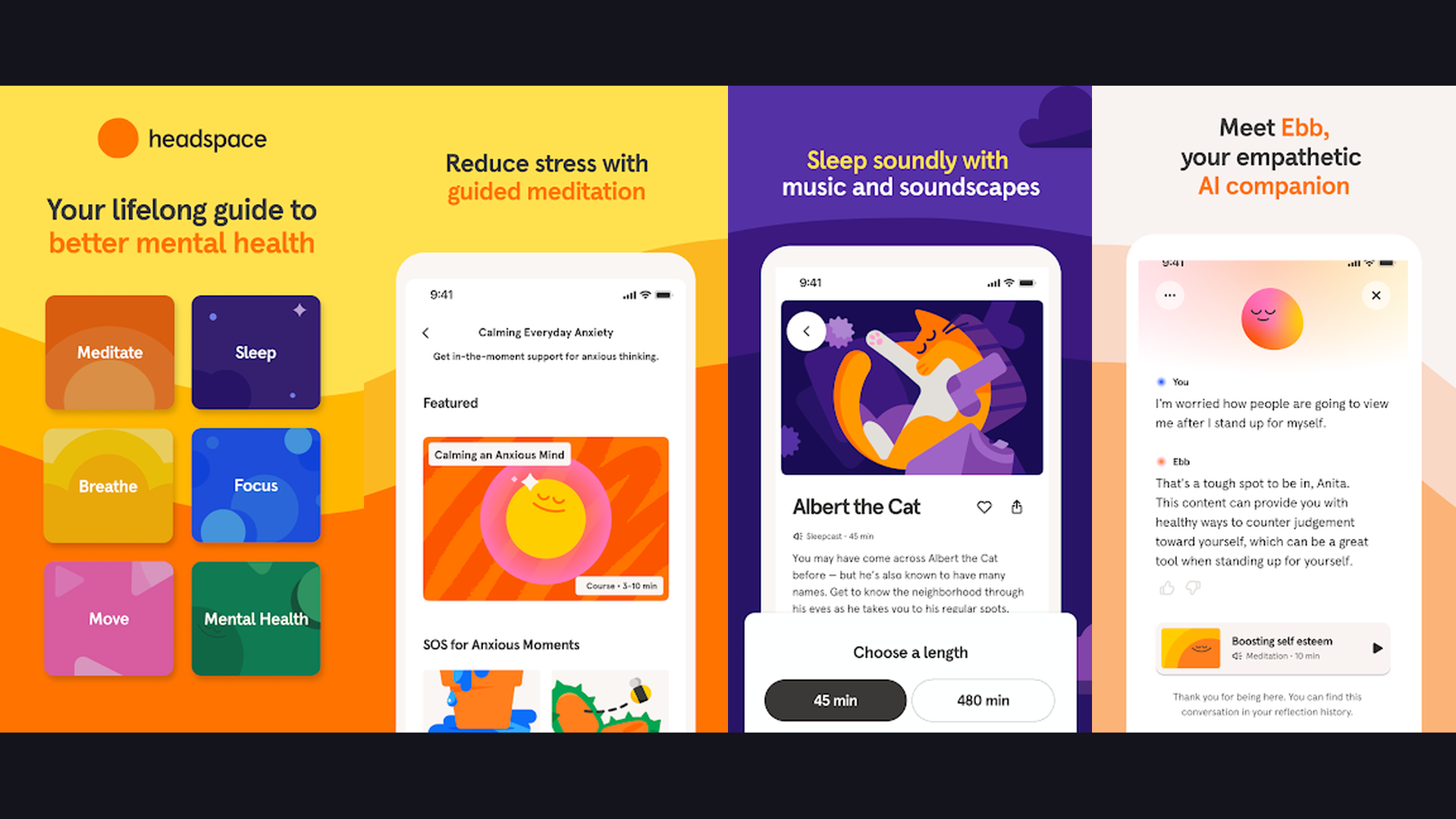 Headspace health fitness app screenshots