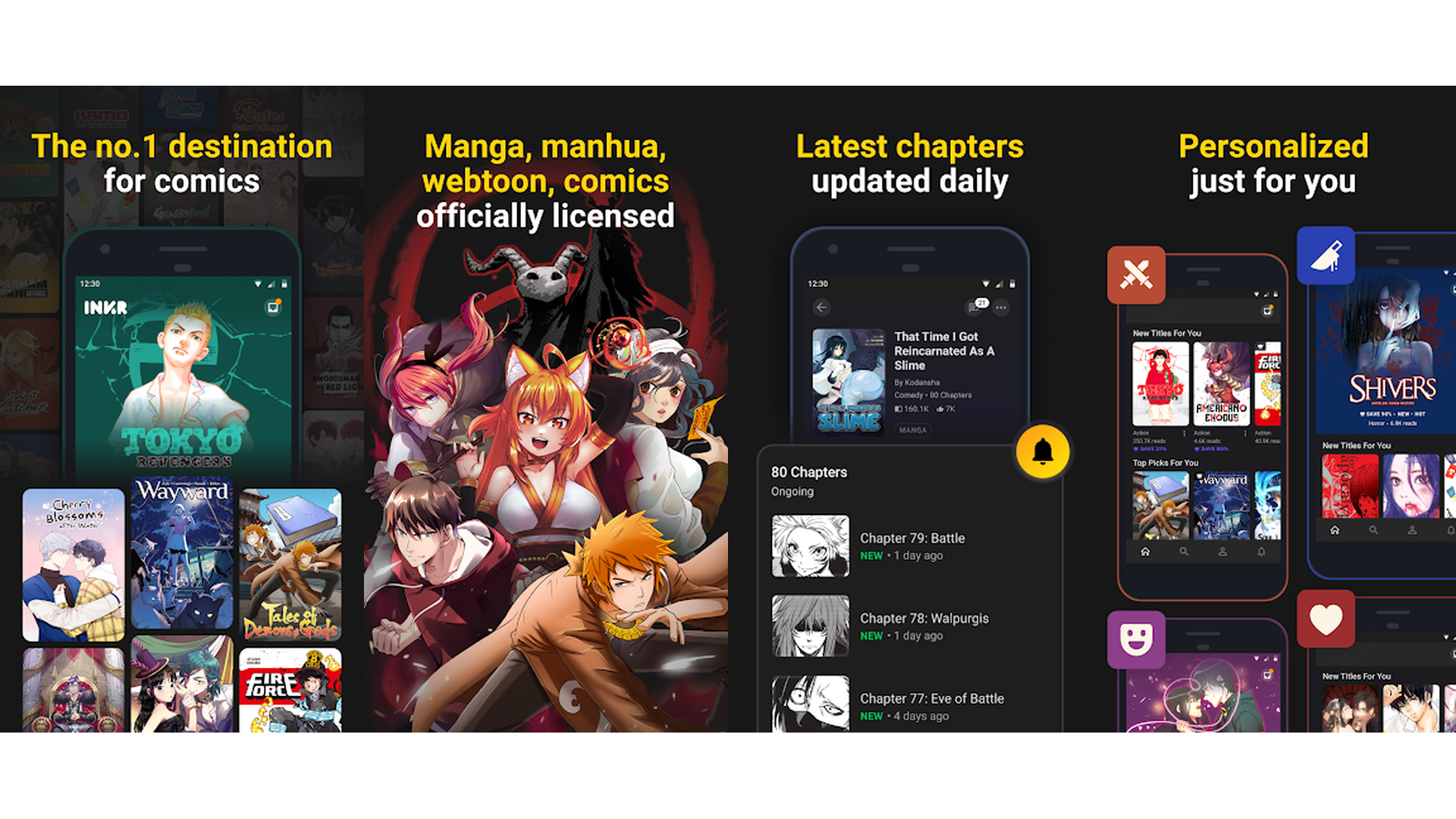 INKR comics manga and webtoons app screenshots