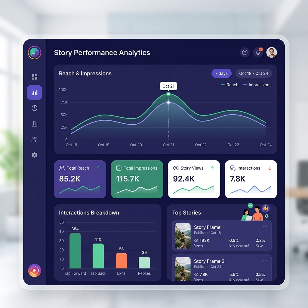Instagram Story Insights analytics dashboard