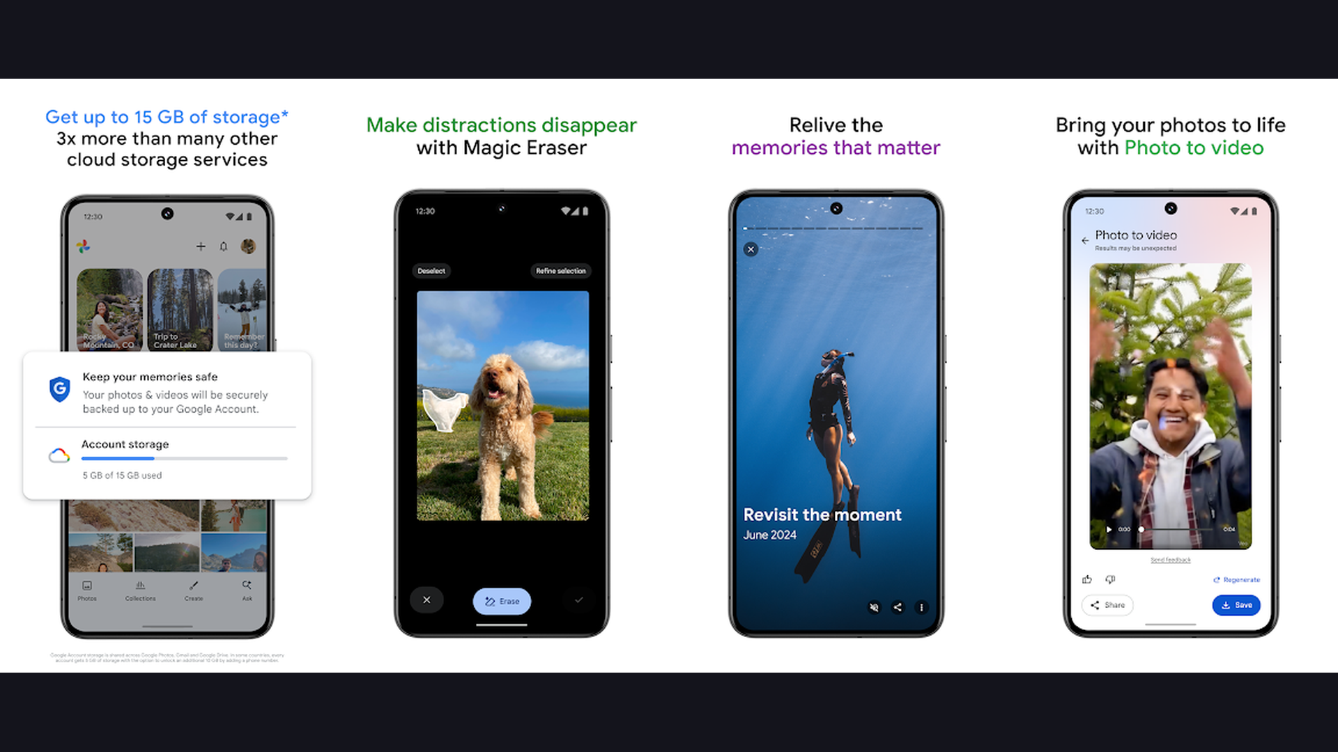 Google Photos AI photo editing app screenshots