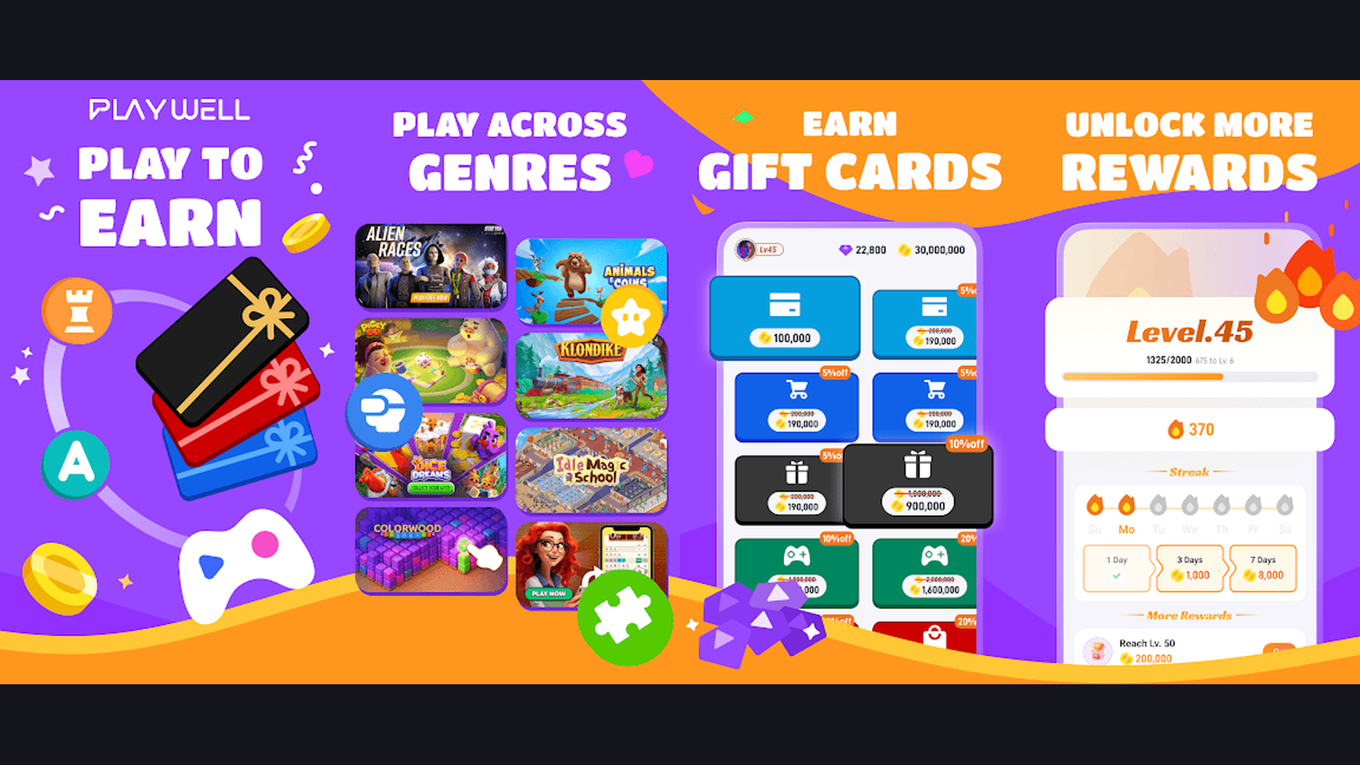 JustPlay earn rewards app screenshots