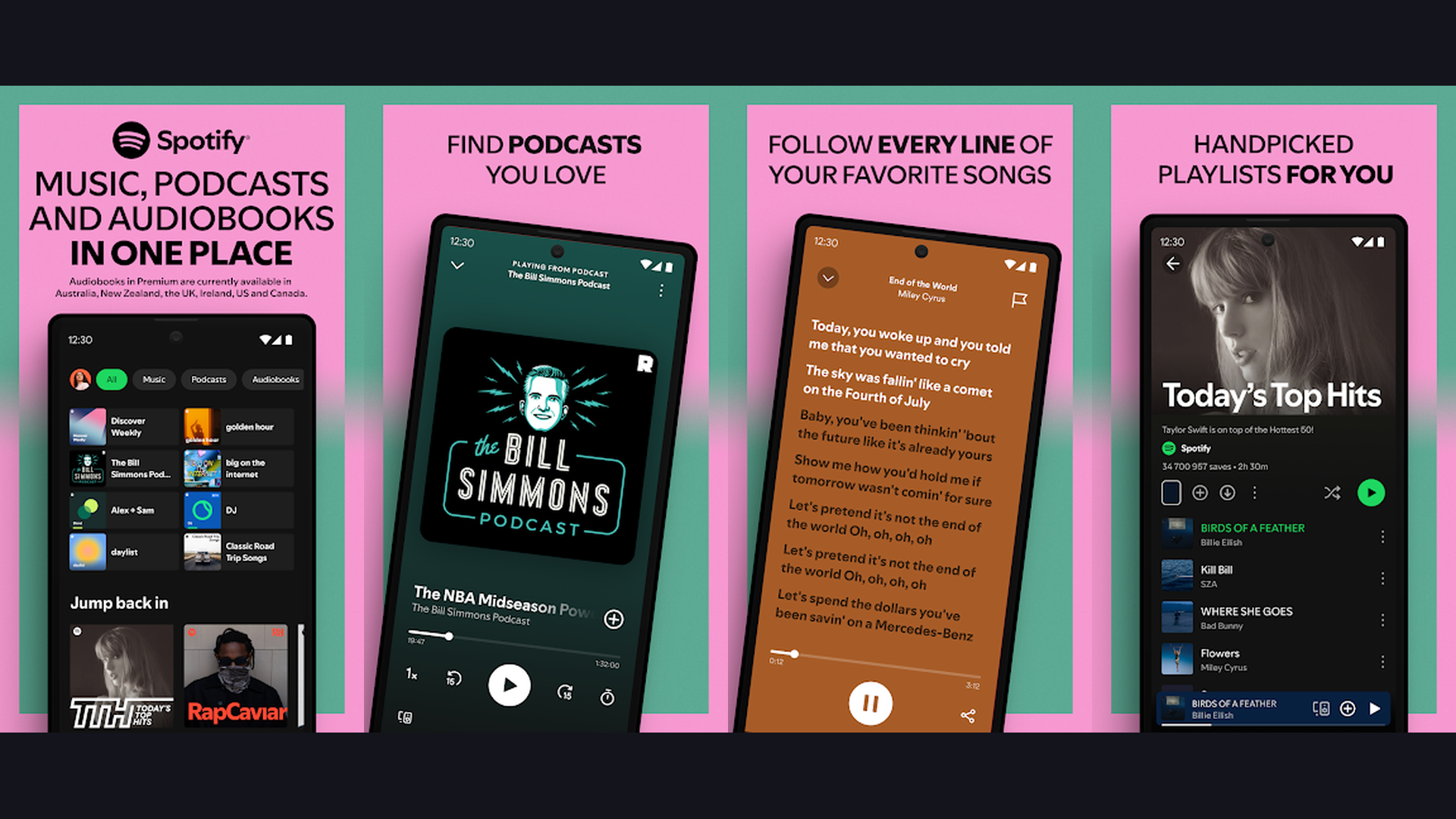 Spotify app screenshots