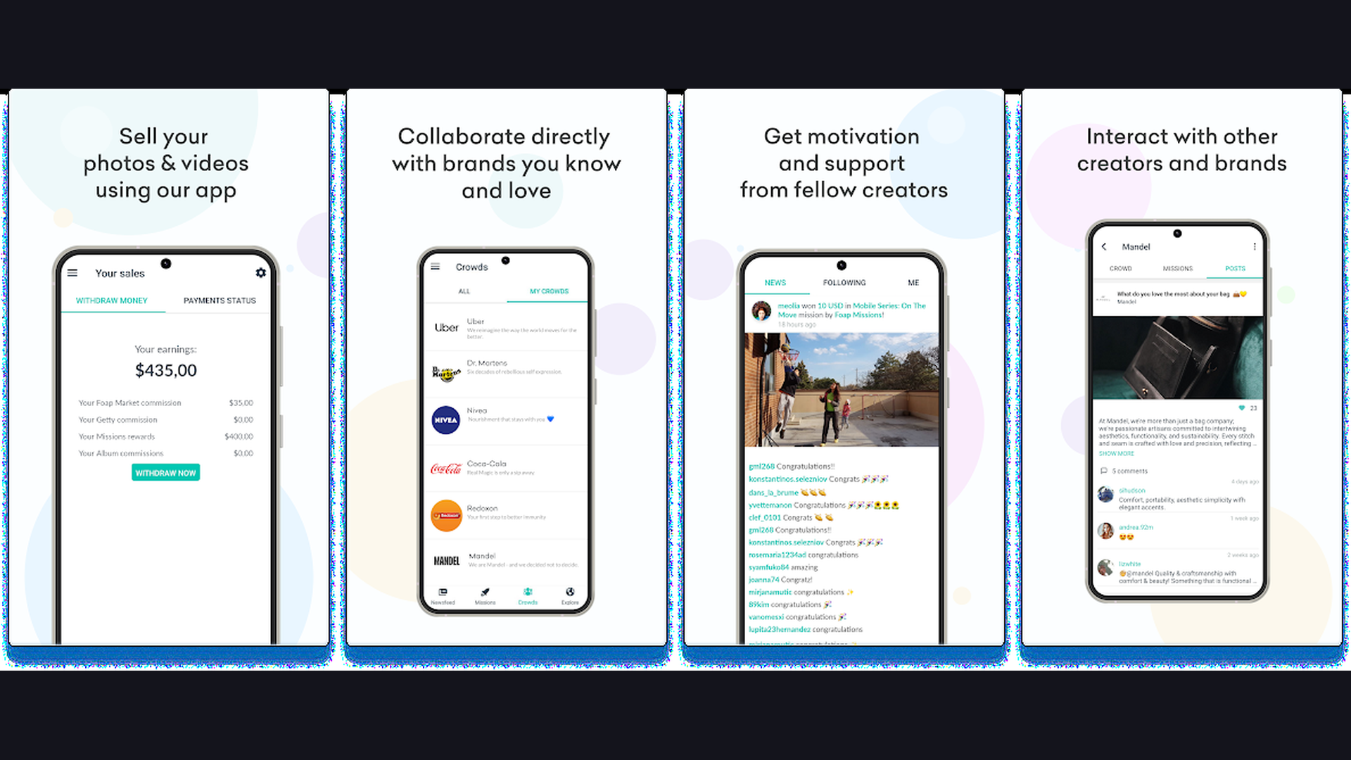 Foap features and interface