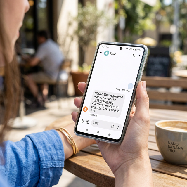 Sending a blank SMS to 7222 to receive an SCOM number via text message