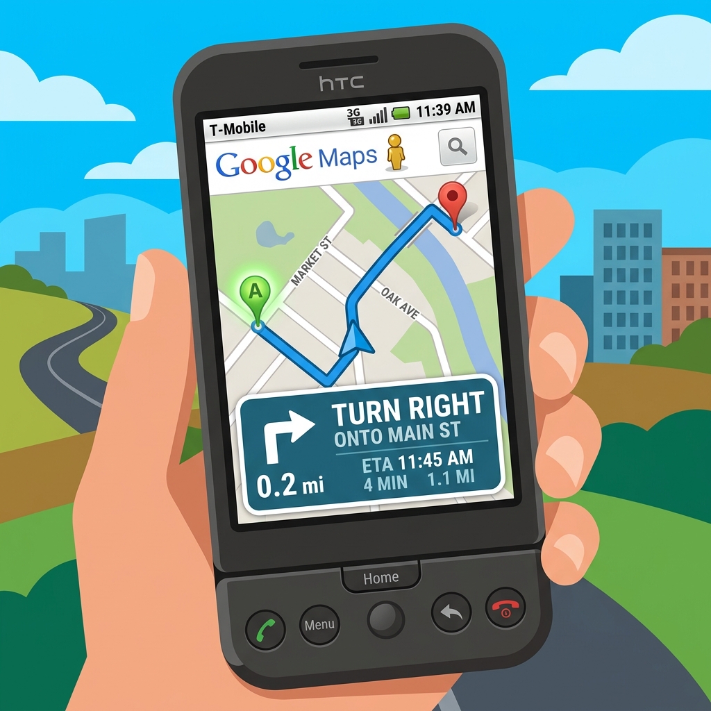 Google Maps turn-by-turn navigation launched with Android 2.0 on Motorola Droid