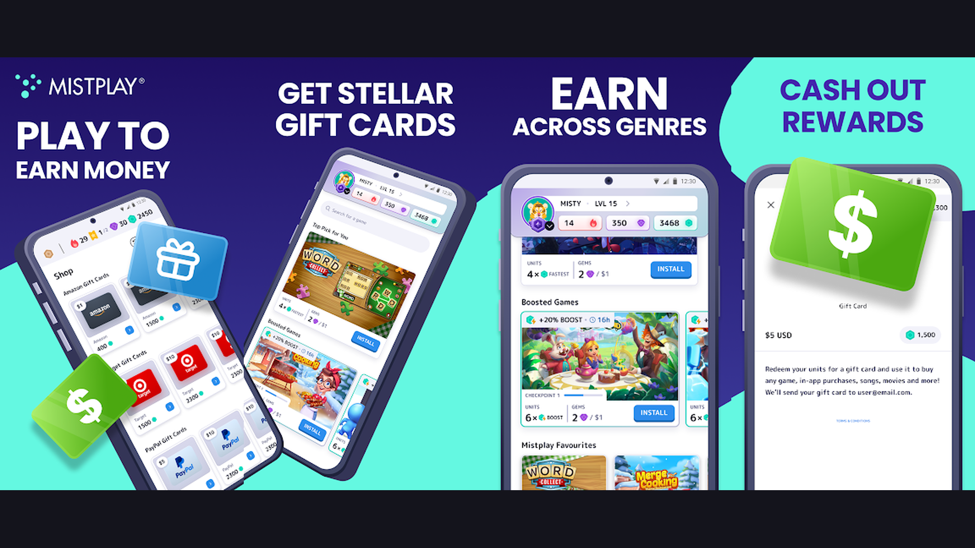 Mistplay earn rewards app screenshots