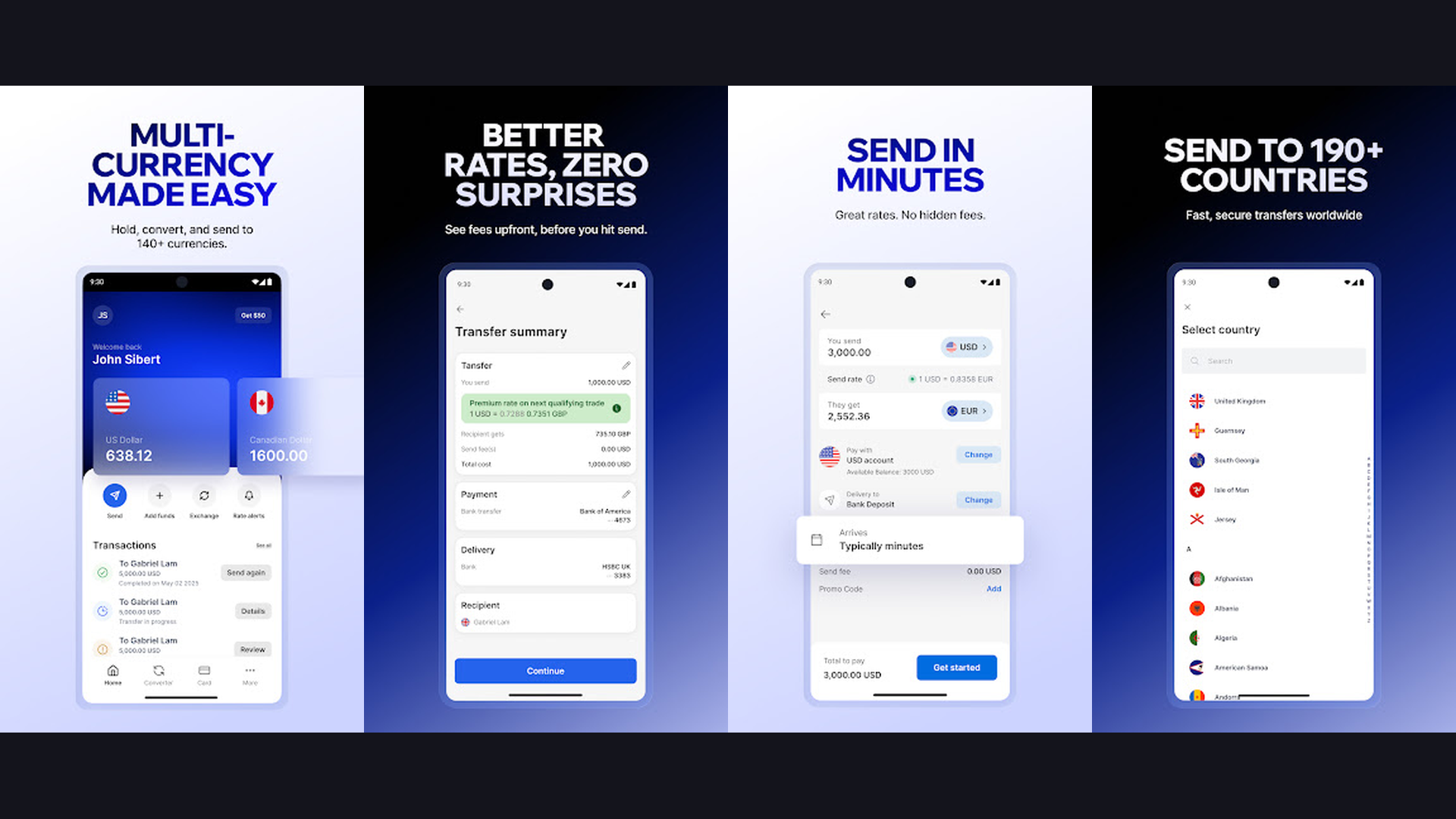 XE Currency international travel app screenshots
