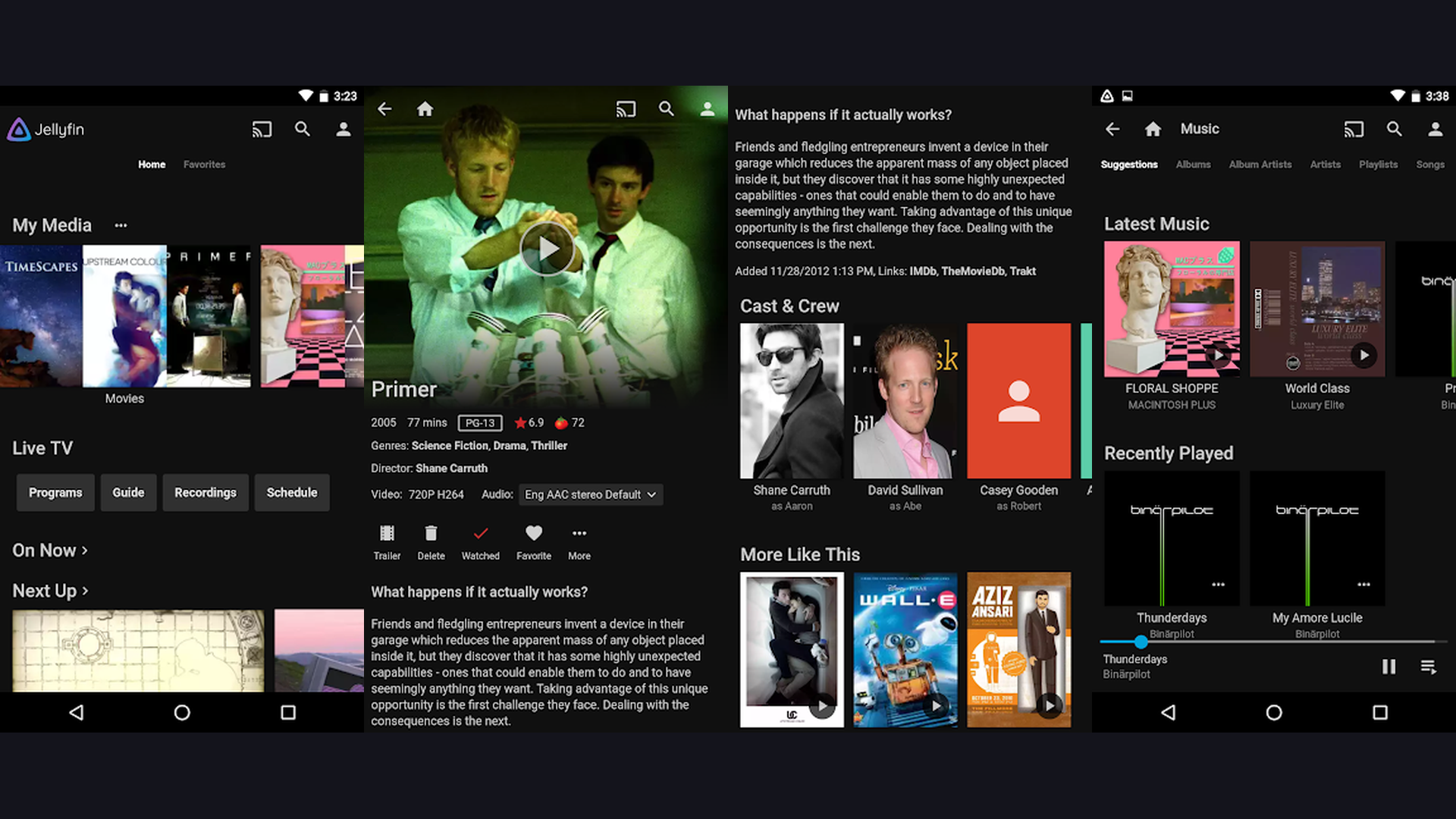 Jellyfin self-hosted app screenshots