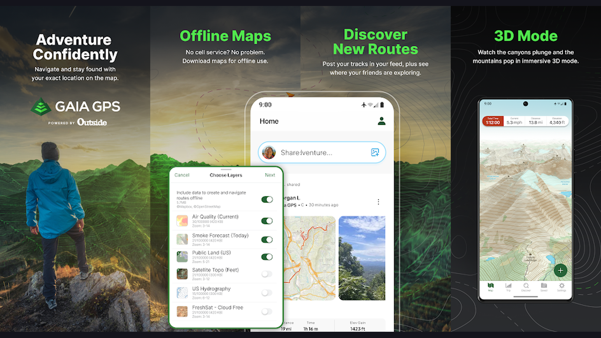 Gaia GPS app screenshots