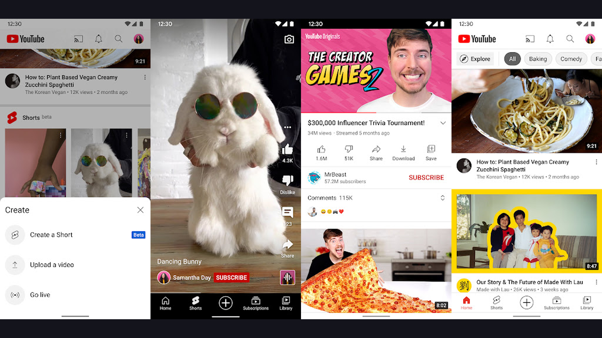 YouTube screenshots and features
