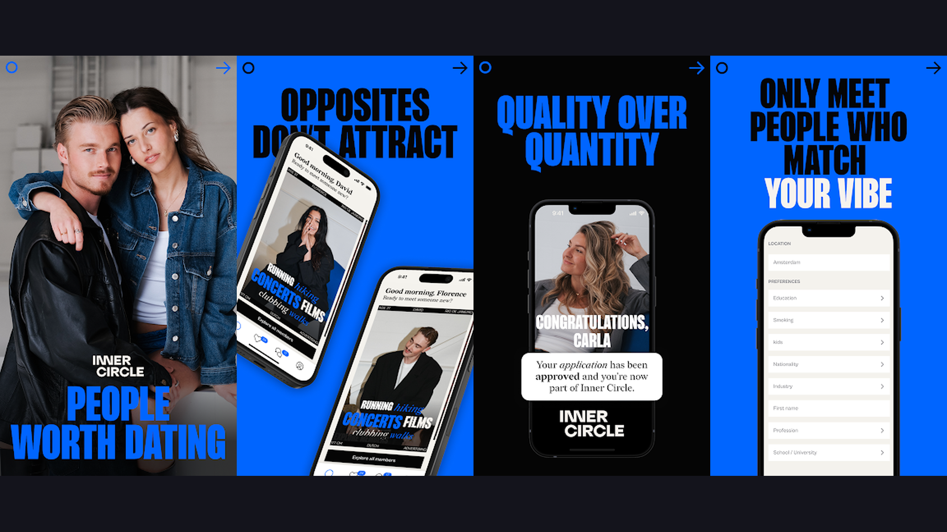 Inner Circle dating app London screenshots