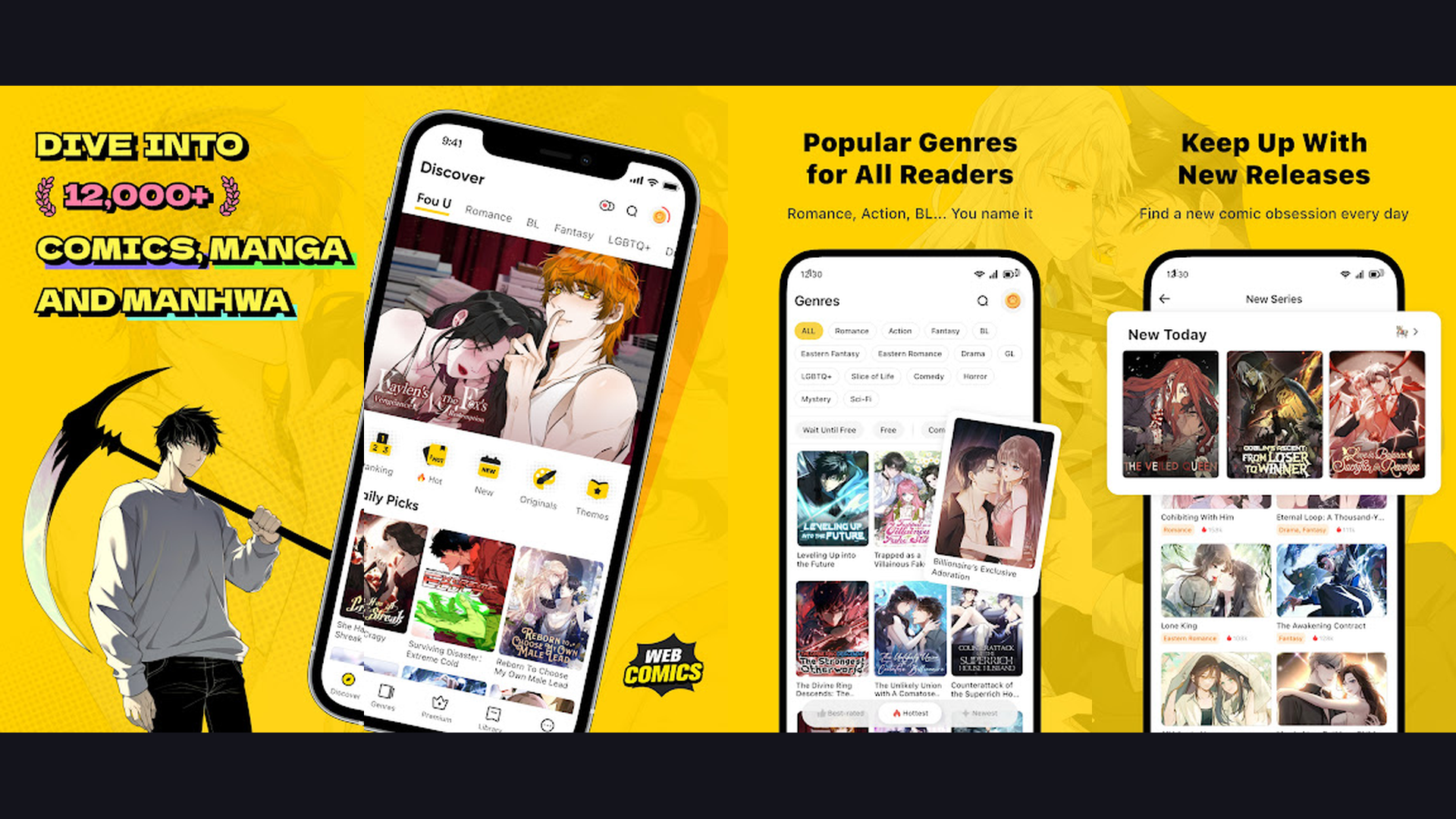 WebComics manga app screenshots