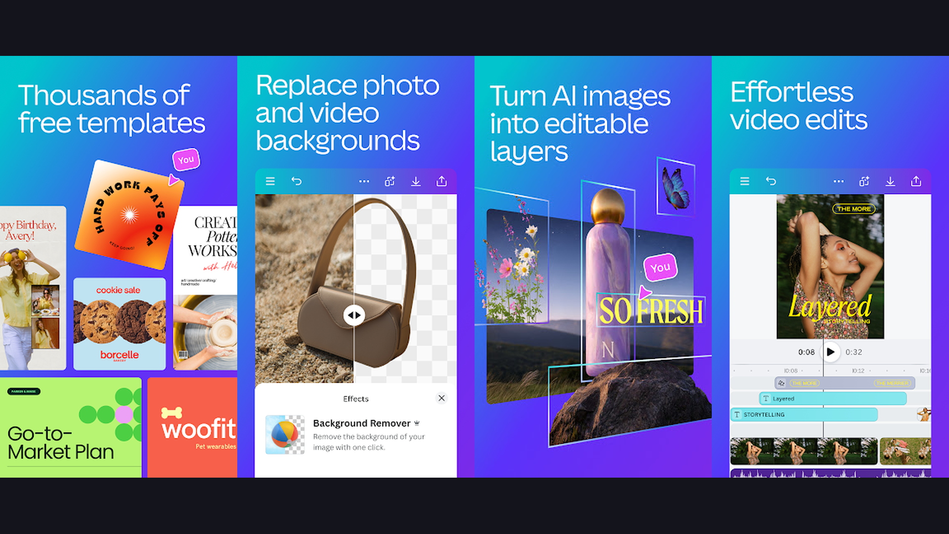 Canva design and photo editor app screenshots Android