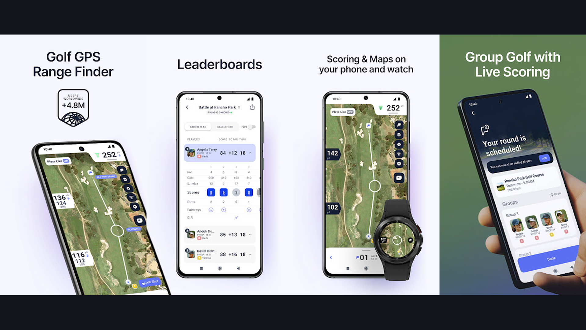 TheGrint golf app screenshots