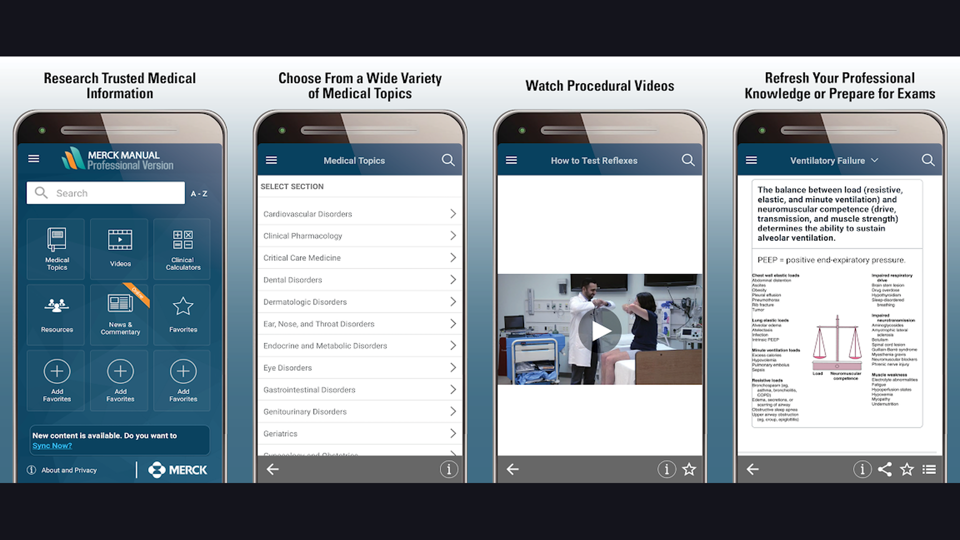 Merck Manual Professional app screenshots