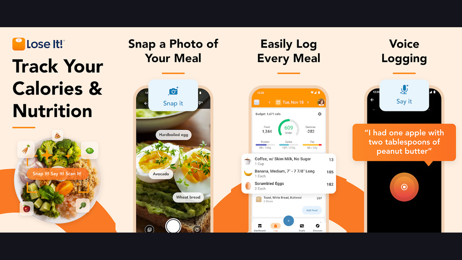 Lose It! health fitness app screenshots