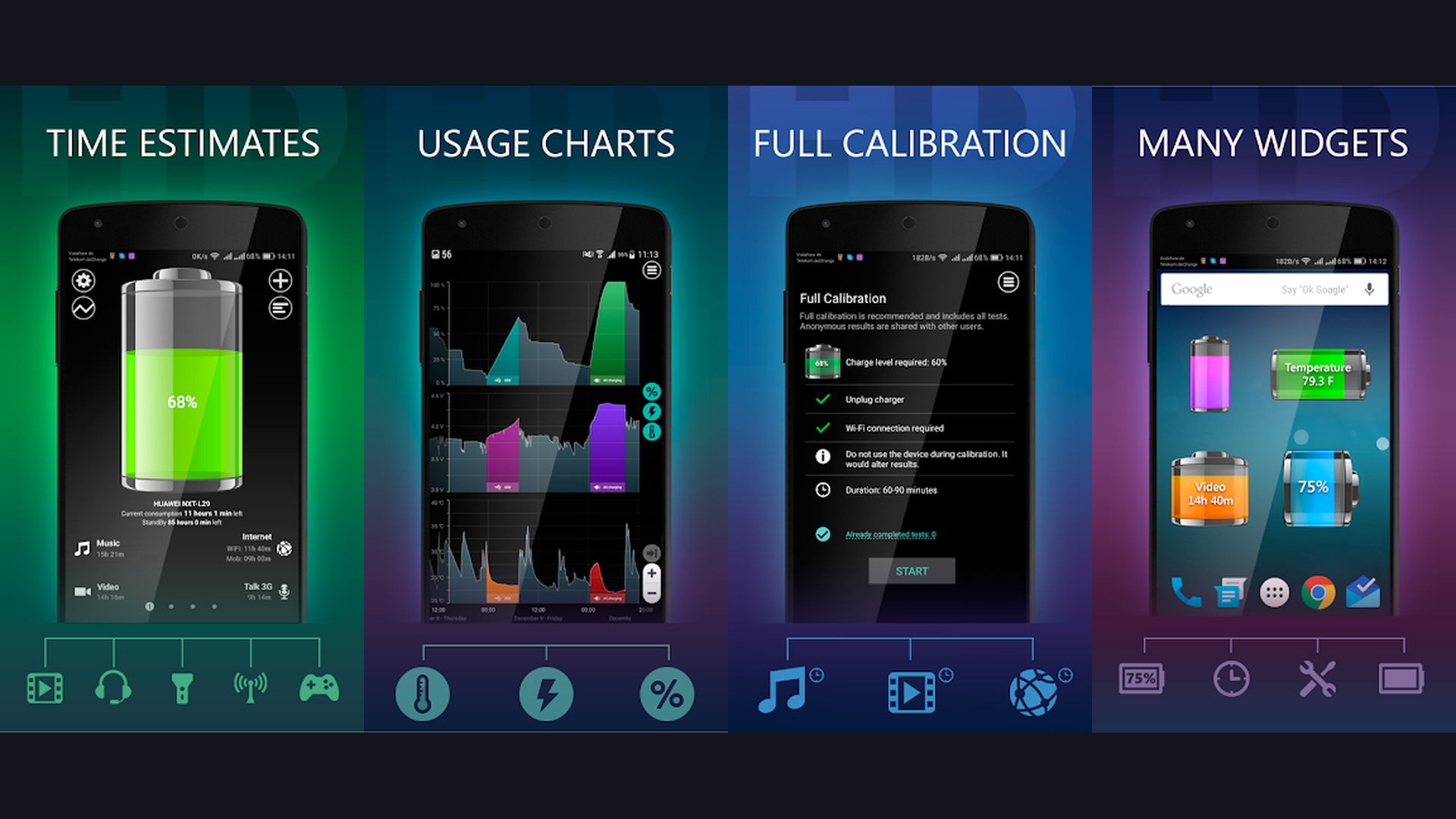 Battery HD+ app screenshots and features
