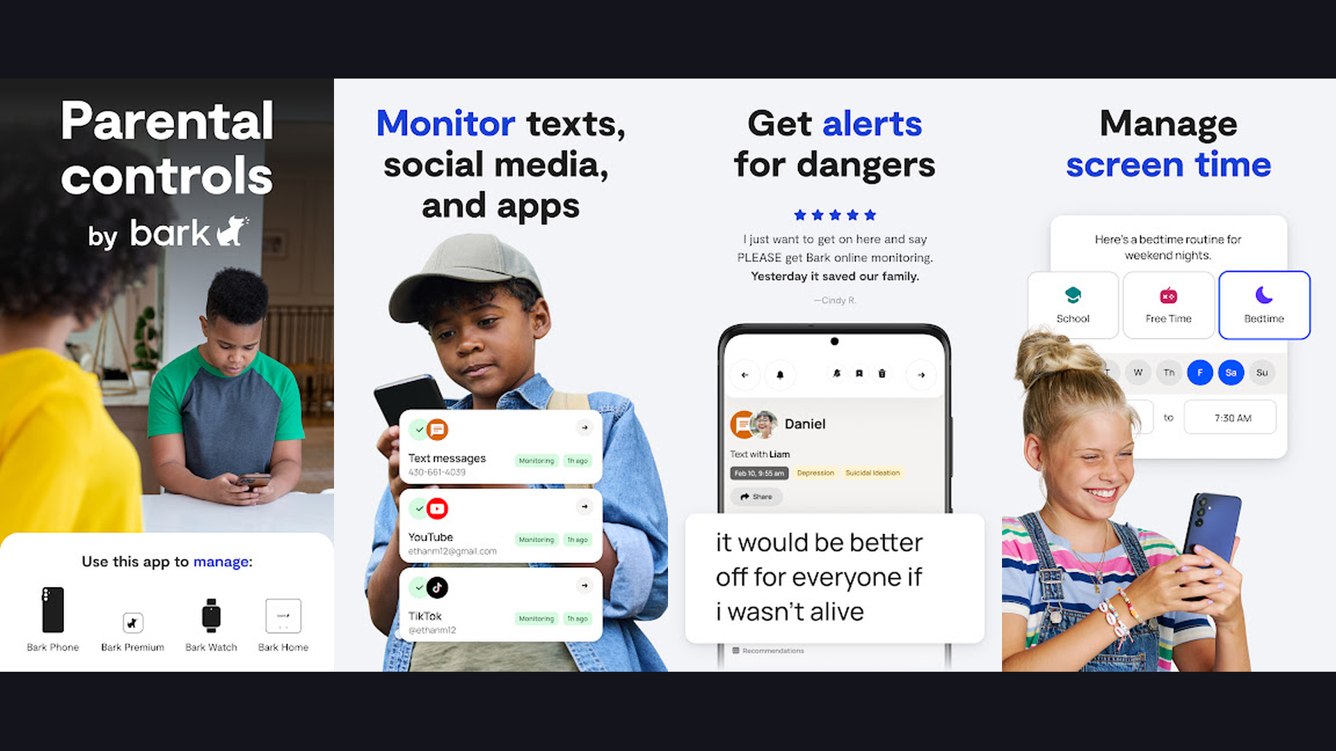 Bark teen social app screenshots