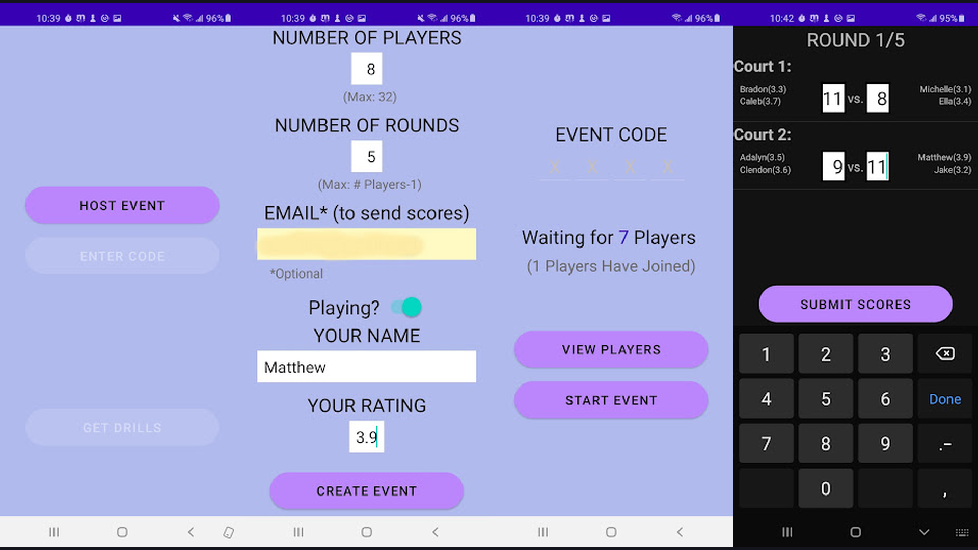 Pickleball Tournament Map pickleball app screenshots