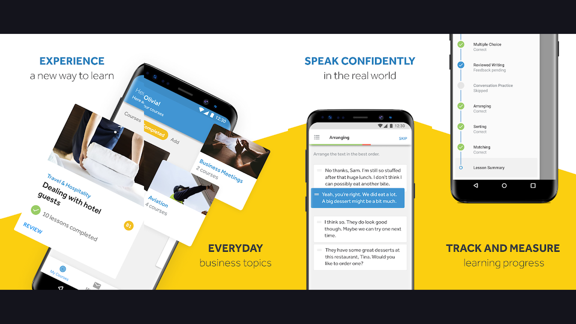 Rosetta Stone language learning app screenshots