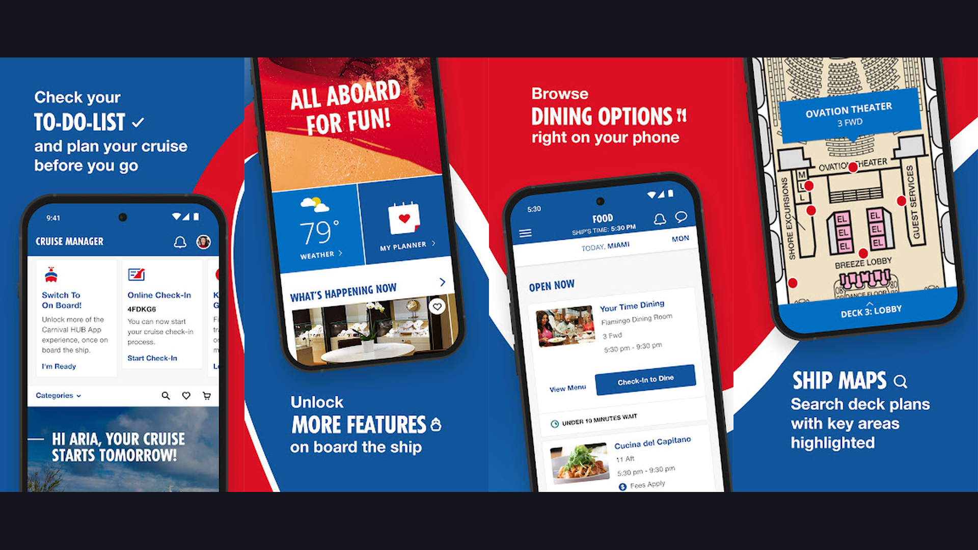 ShipMate cruise app screenshots